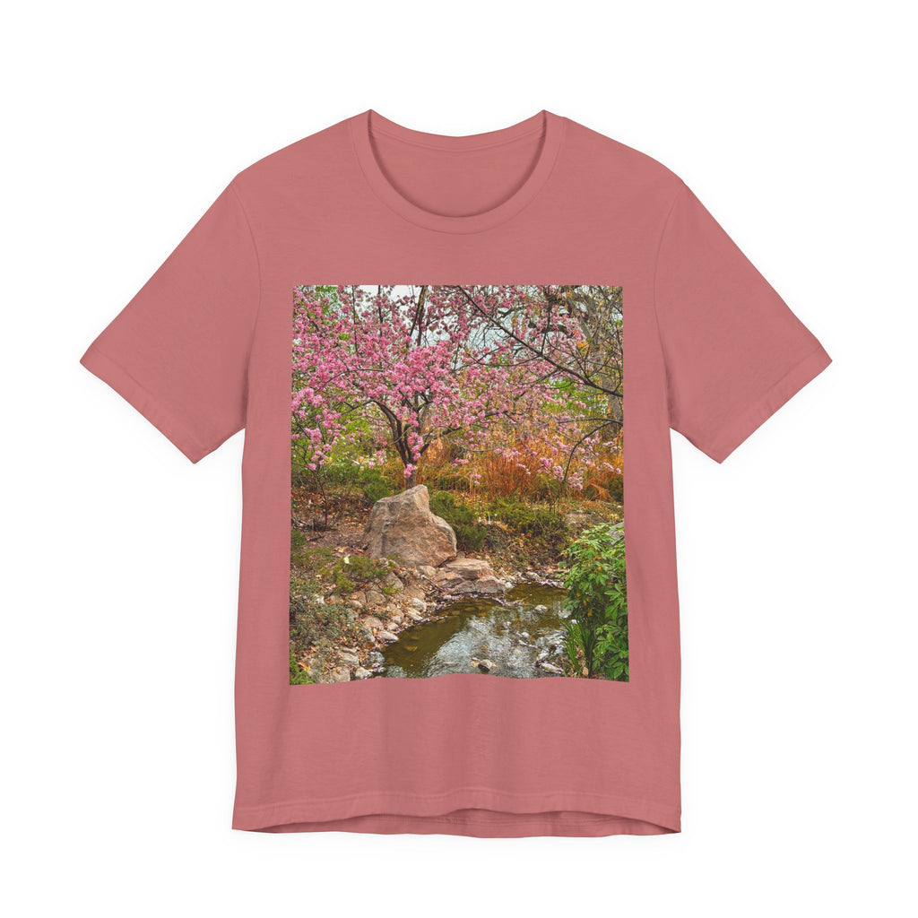 Serene Nature Print Tee, Botanical Shirt, Spring Fashion, Casual Outfit, Eco-Friendly Gift, Outdoor Lover's Wear