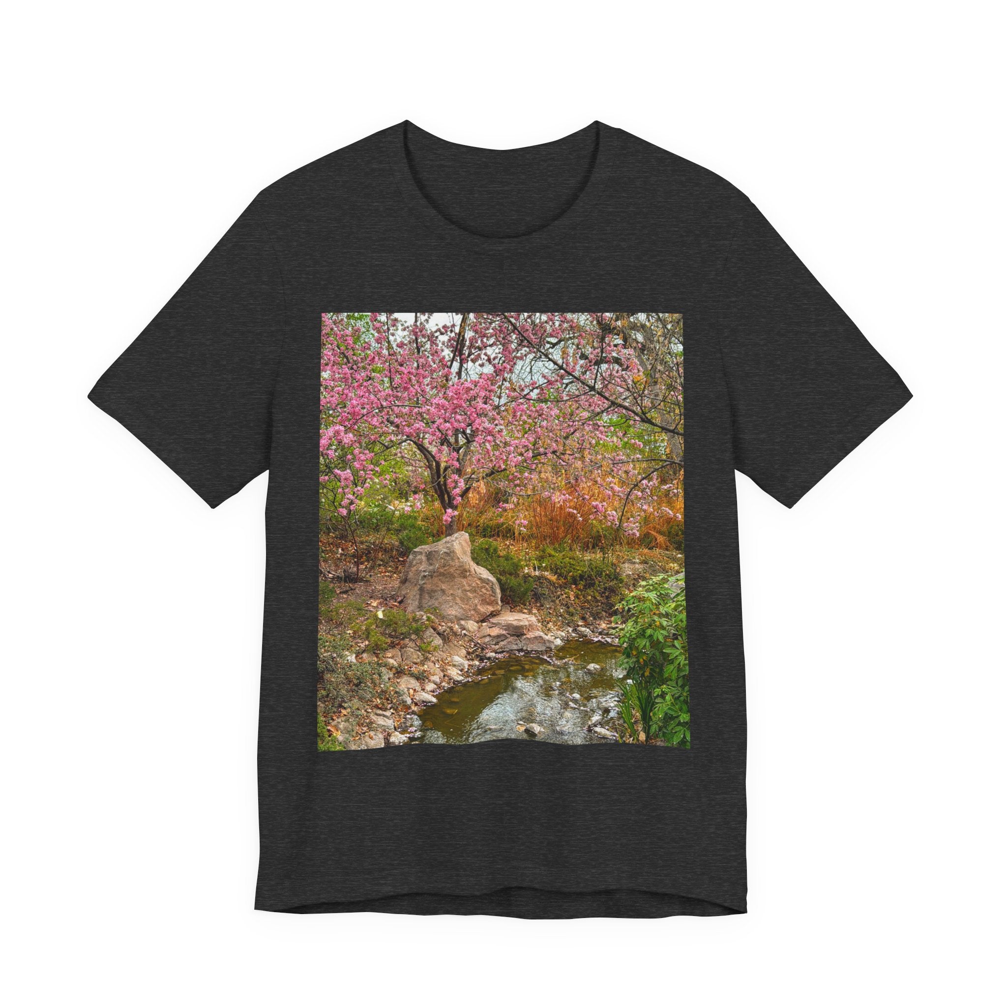 Serene Nature Print Tee, Botanical Shirt, Spring Fashion, Casual Outfit, Eco-Friendly Gift, Outdoor Lover's Wear