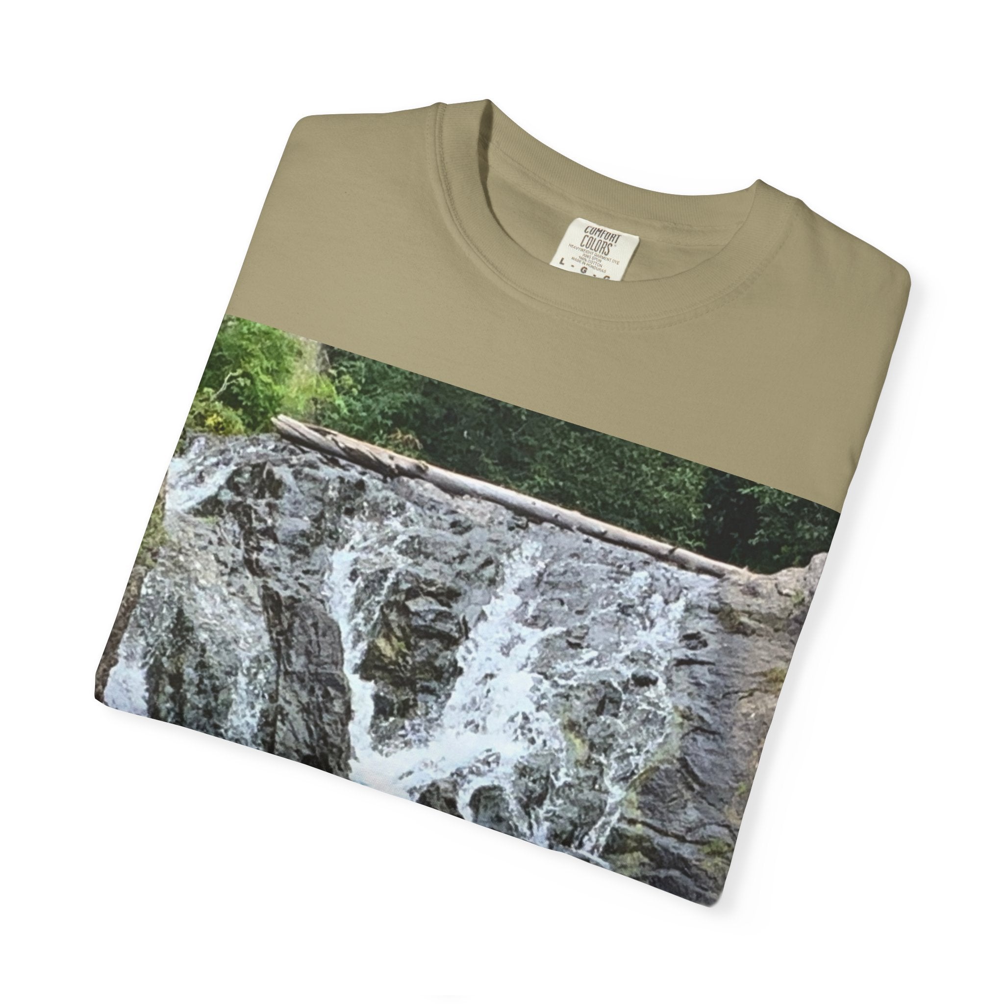 Nature-Inspired Unisex T-Shirt, Waterfall Tee, Outdoor Adventure Shirt, Casual Summer Top, Eco-Friendly Gift