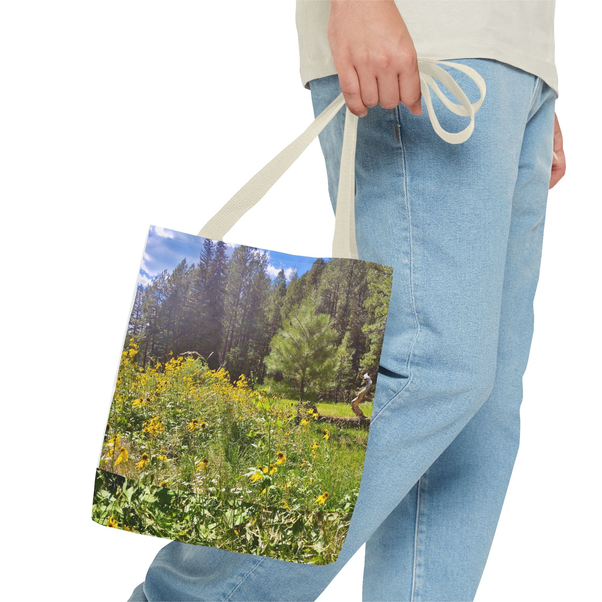 Nature-Inspired Tote Bag, Eco-Friendly Shopping Bag, Flower Print Purse, Gift for Nature Lovers, Summer Picnic Carrier
