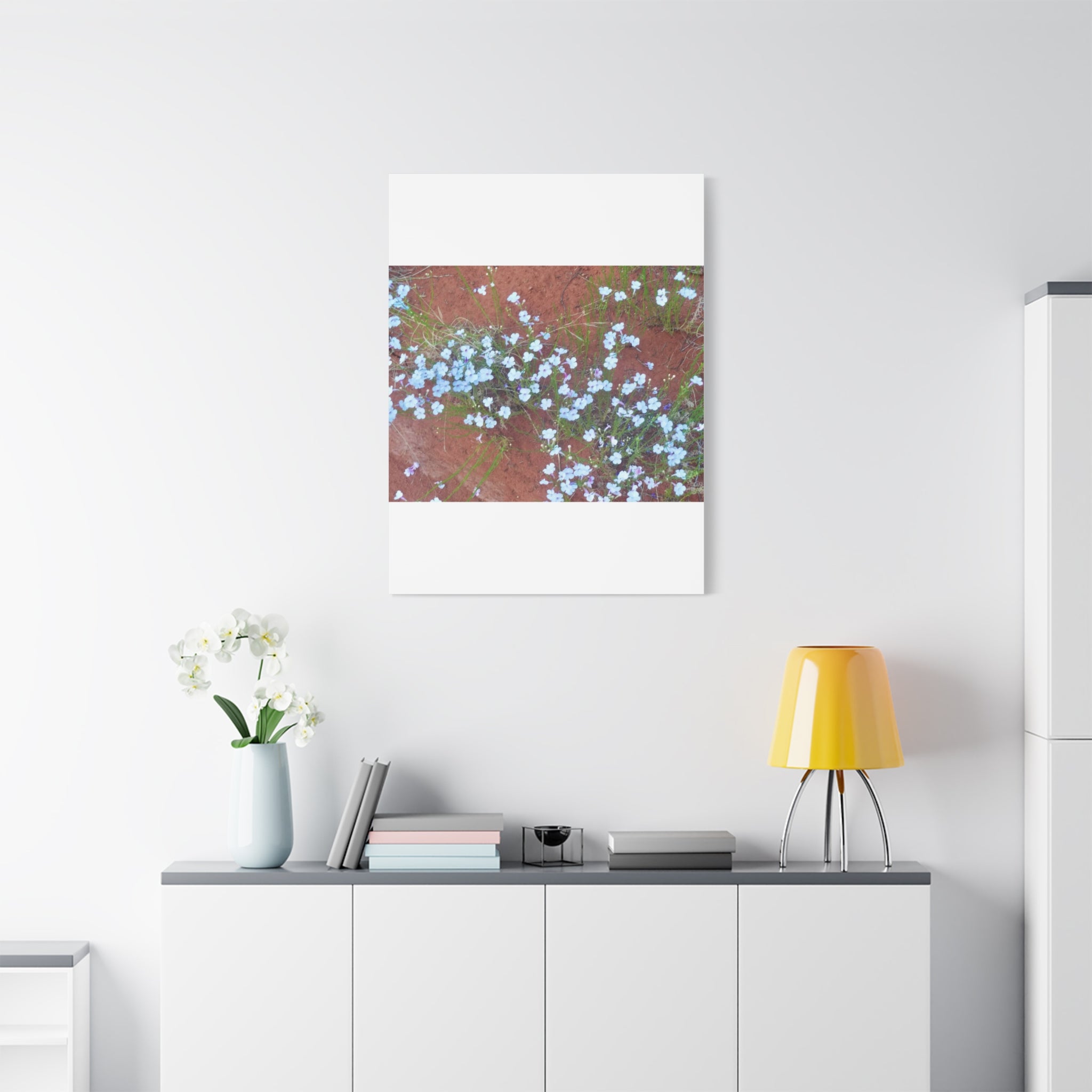 Botanical Wall Art, Flower Decor, Nature Canvas, Home Decoration, Blue Floral Print, Gift for Her, Art for Living Room