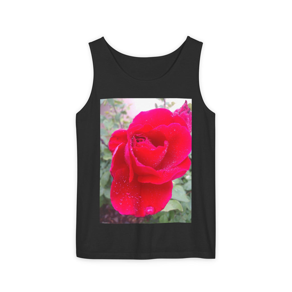 Rose Print Unisex Tank Top, Floral Graphic Tee, Summer Fashion, Beachwear, Gift for Her, Casual Outfit