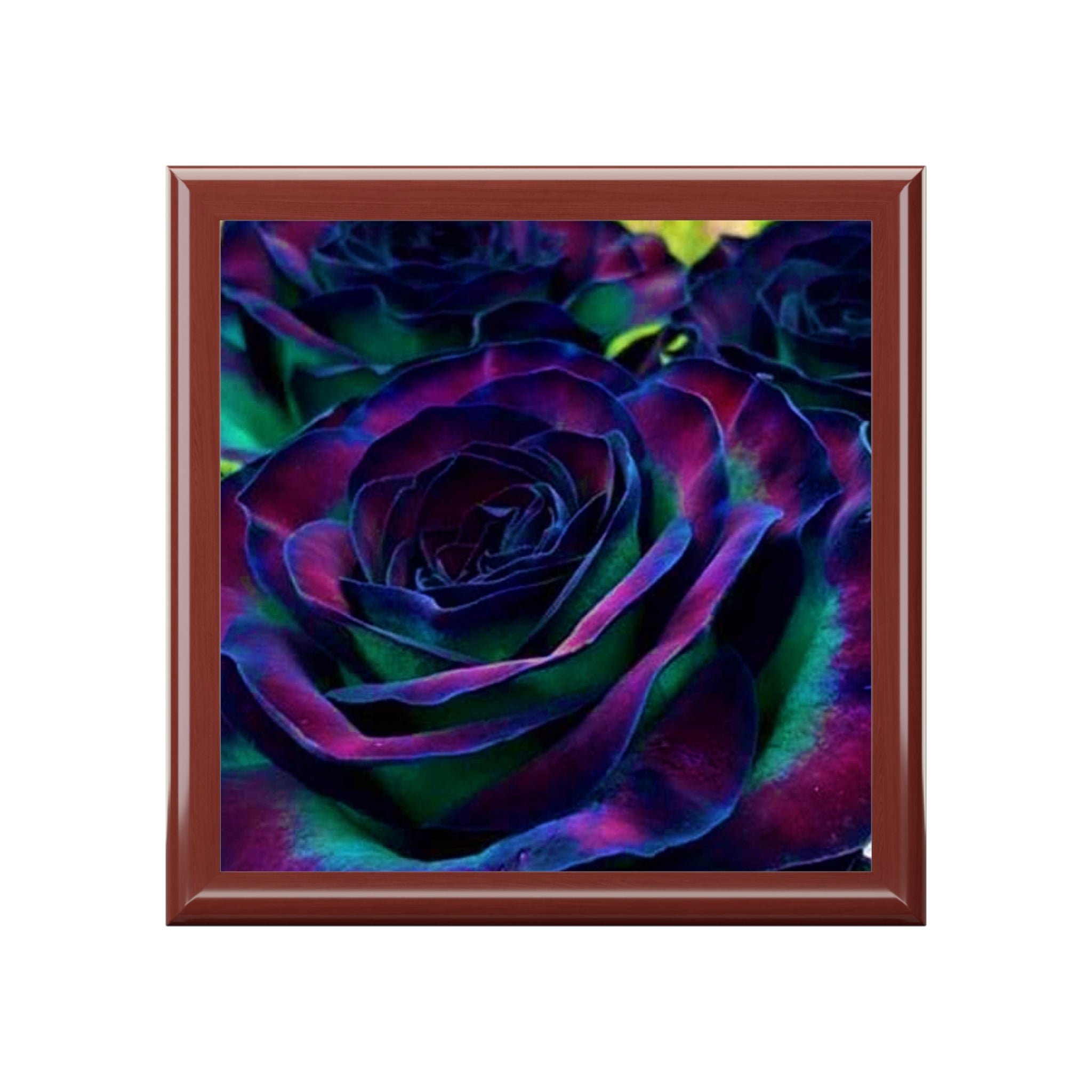 Vibrant Floral Jewelry Box, Colorful Keepsake Container, Rose-Themed Storage, Gift for Her, Decorative Trinket Box