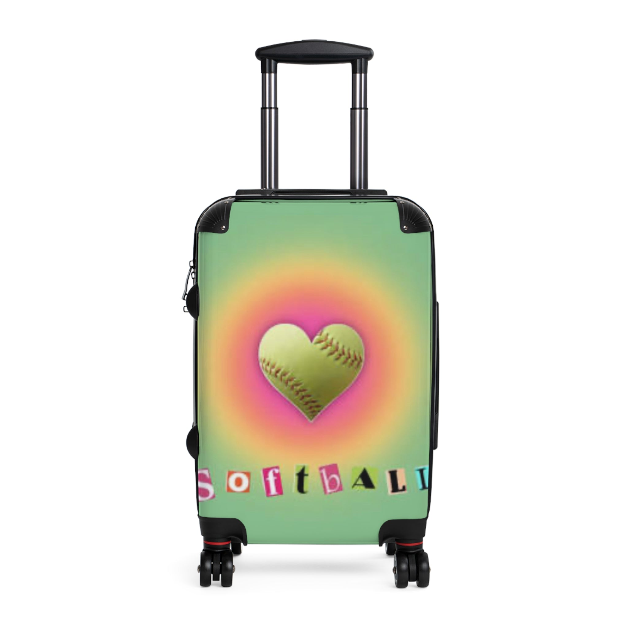 Heart Baseball Design Suitcase, Travel Luggage, Sports Gear, Unique Gift for Players, Softball Lover Travel Case
