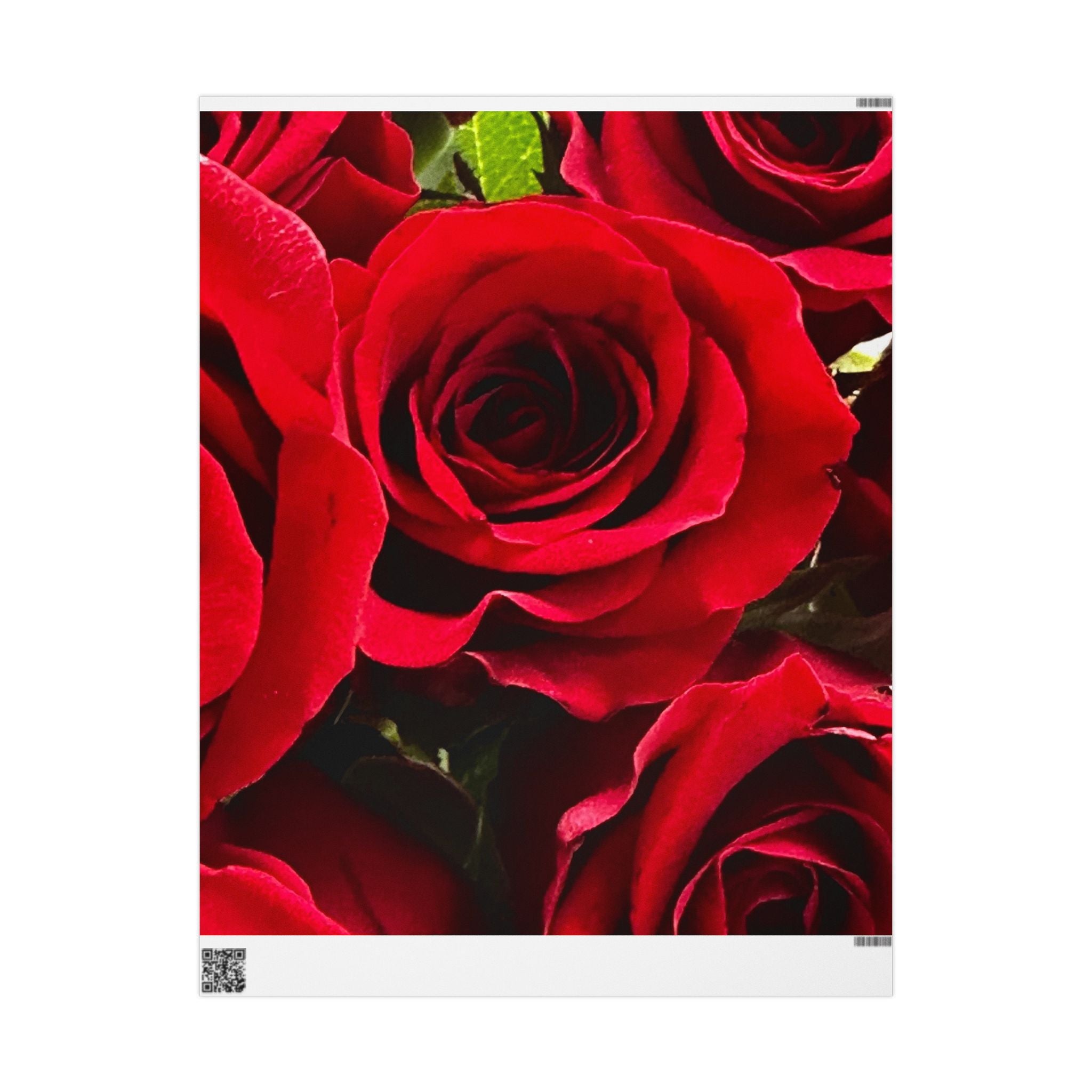 Elegant Floral Wrapping Paper Roll | Birthday, Wedding, Gift Wrap, Celebration, Red Roses