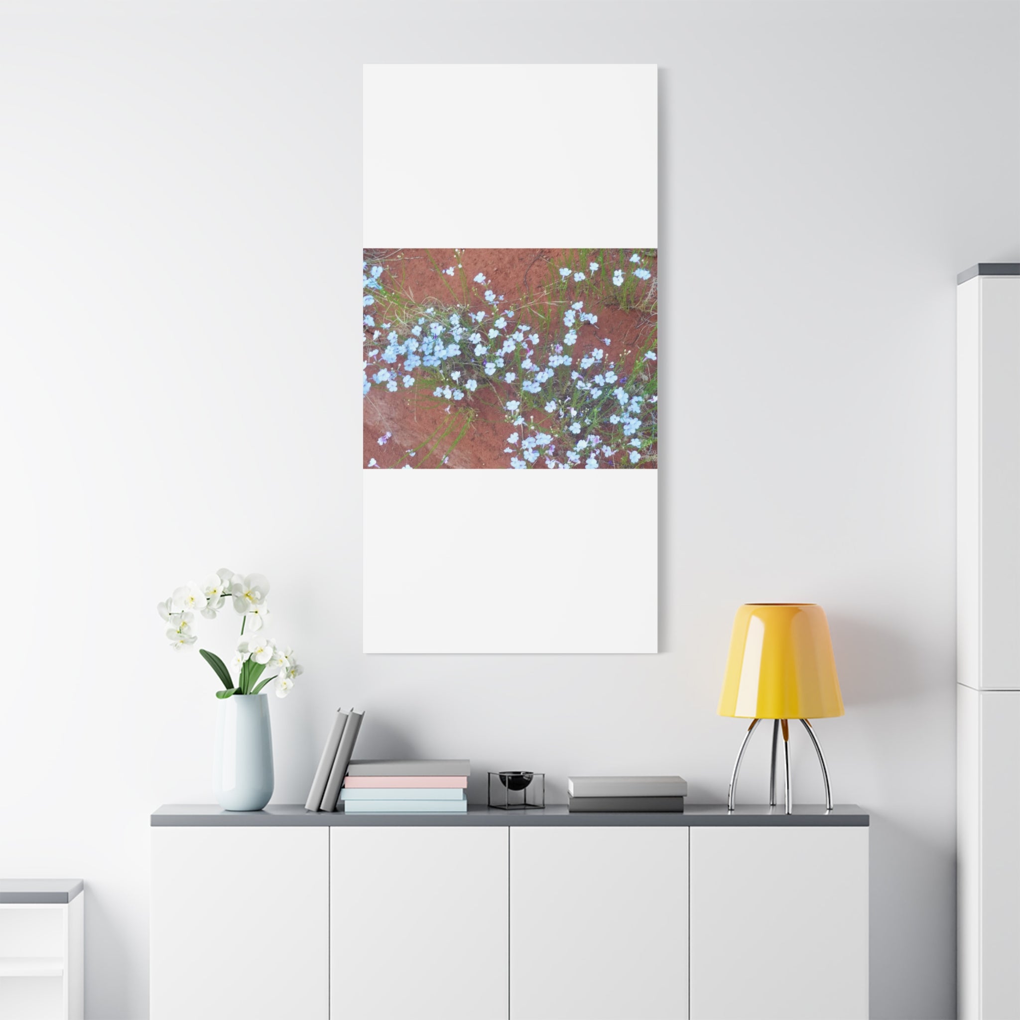 Botanical Wall Art, Flower Decor, Nature Canvas, Home Decoration, Blue Floral Print, Gift for Her, Art for Living Room