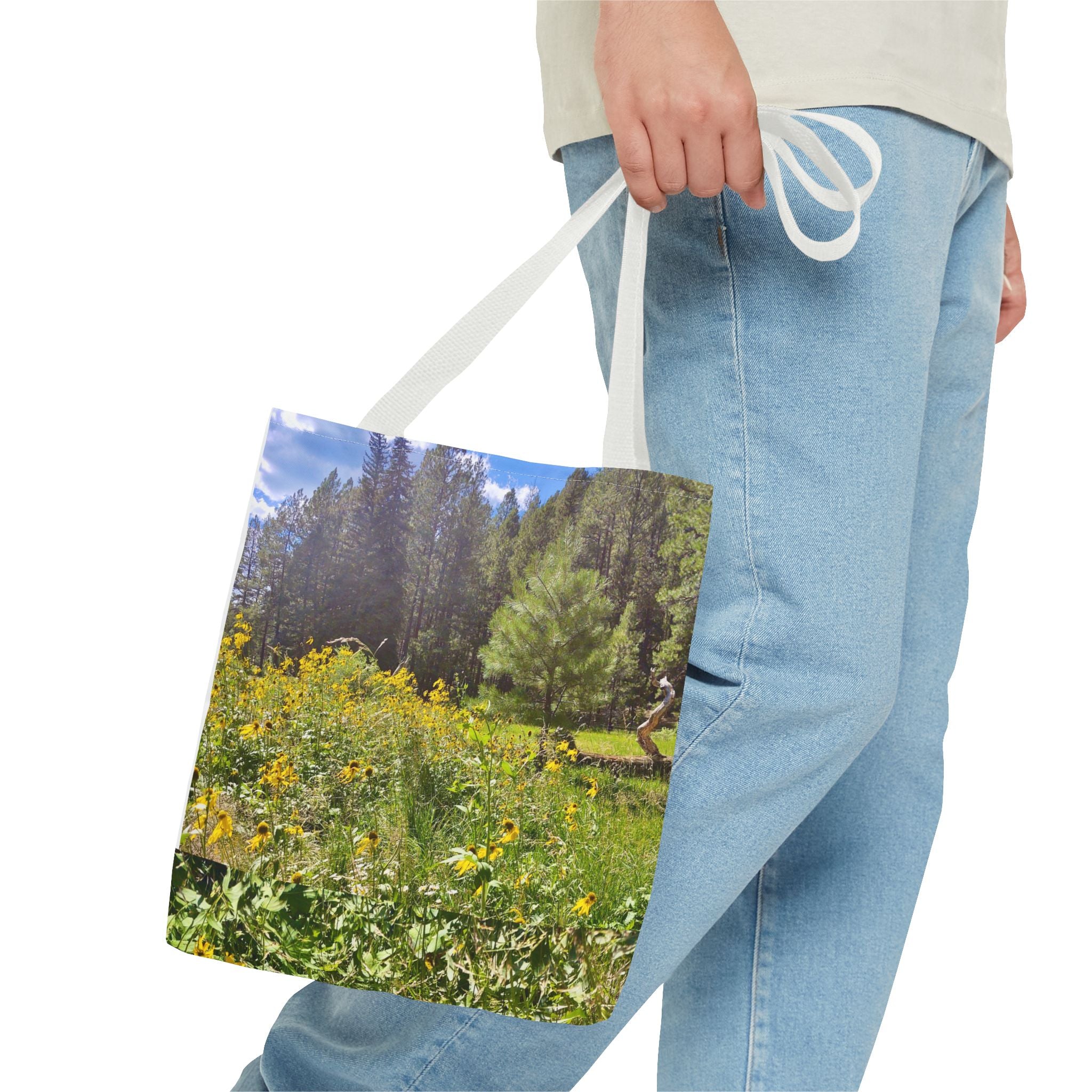 Nature-Inspired Tote Bag, Eco-Friendly Shopping Bag, Flower Print Purse, Gift for Nature Lovers, Summer Picnic Carrier