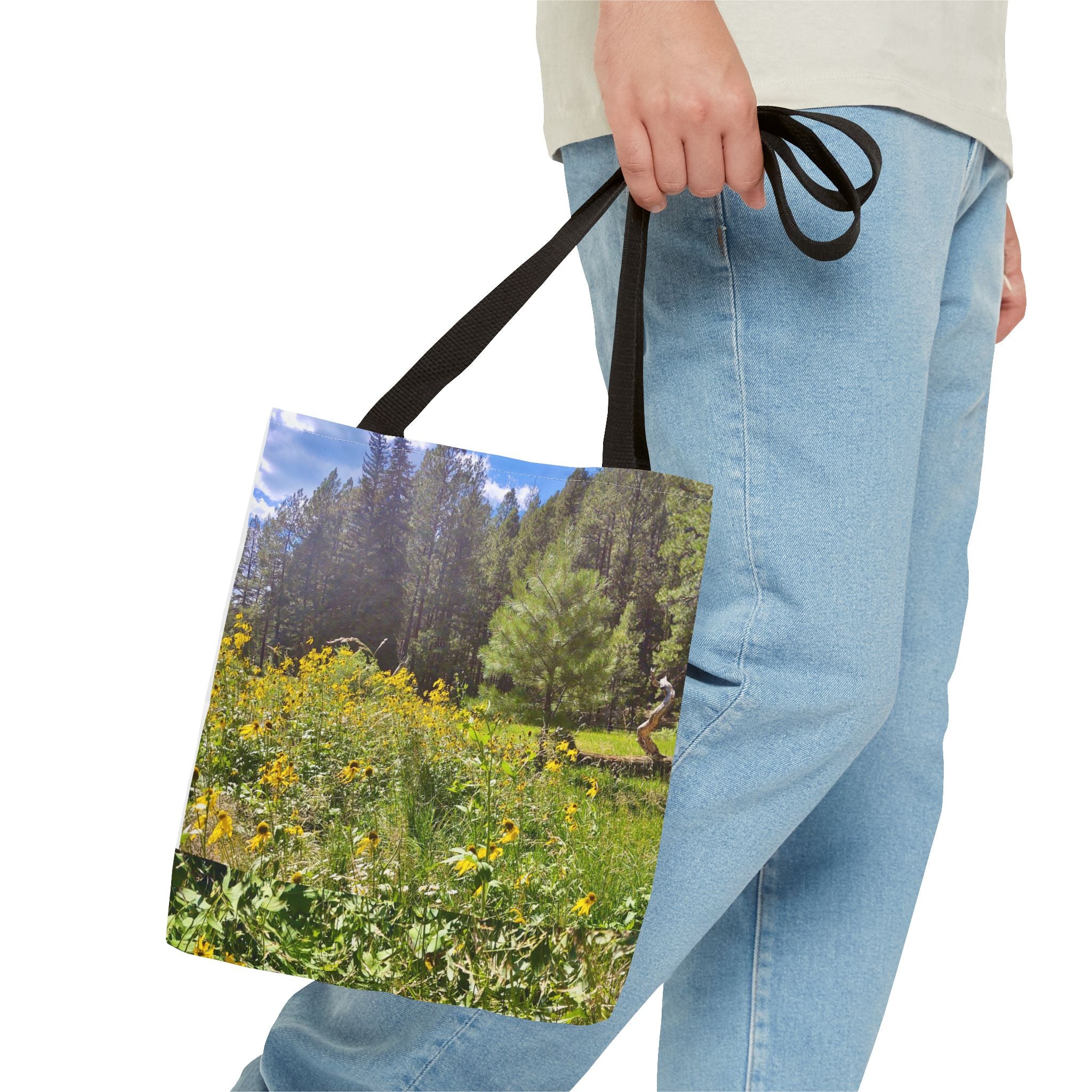 Nature-Inspired Tote Bag, Eco-Friendly Shopping Bag, Flower Print Purse, Gift for Nature Lovers, Summer Picnic Carrier