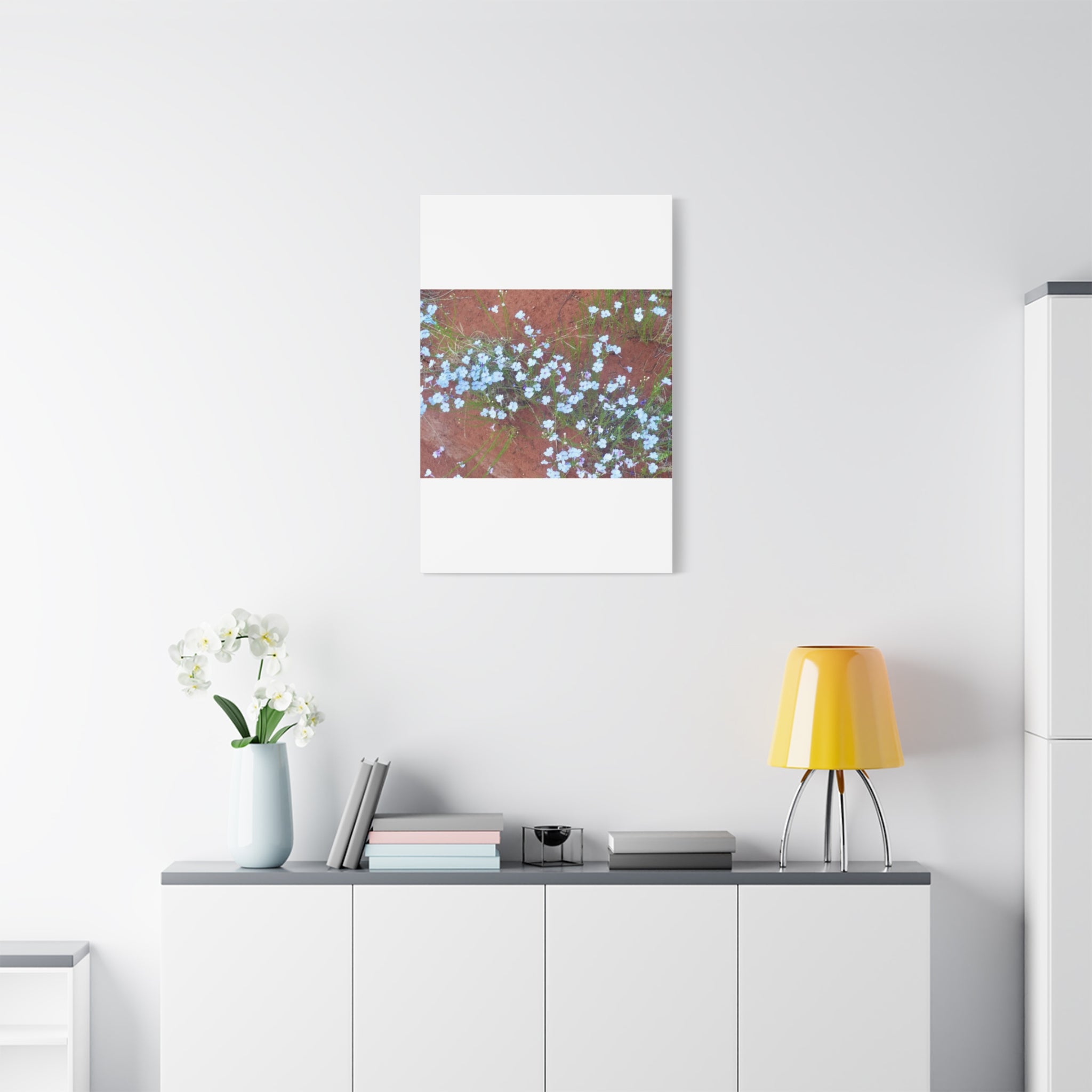 Botanical Wall Art, Flower Decor, Nature Canvas, Home Decoration, Blue Floral Print, Gift for Her, Art for Living Room