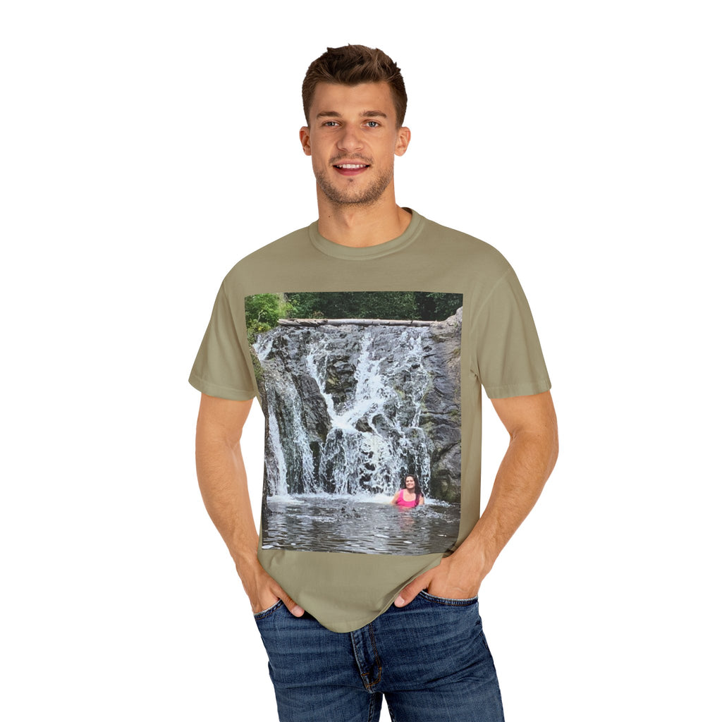 Nature-Inspired Unisex T-Shirt, Waterfall Tee, Outdoor Adventure Shirt, Casual Summer Top, Eco-Friendly Gift