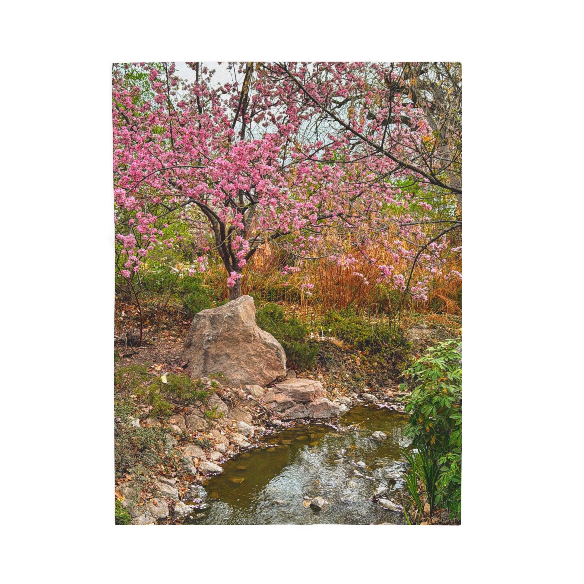 Serene Botanical Velveteen Plush Blanket, Cozy Throw Blanket, Floral Home Decor, Soft Blanket for Gifts, Spring Decor