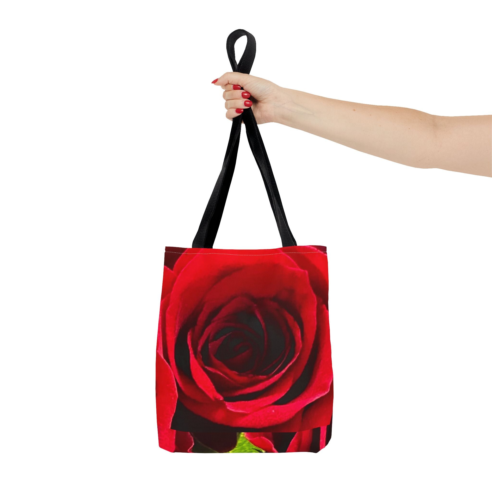 Romantic Floral Tote Bag, Stylish Grocery Bag, Perfect Gift for Mothers Day, Beach Tote, Everyday Use, AOP Red Rose Design