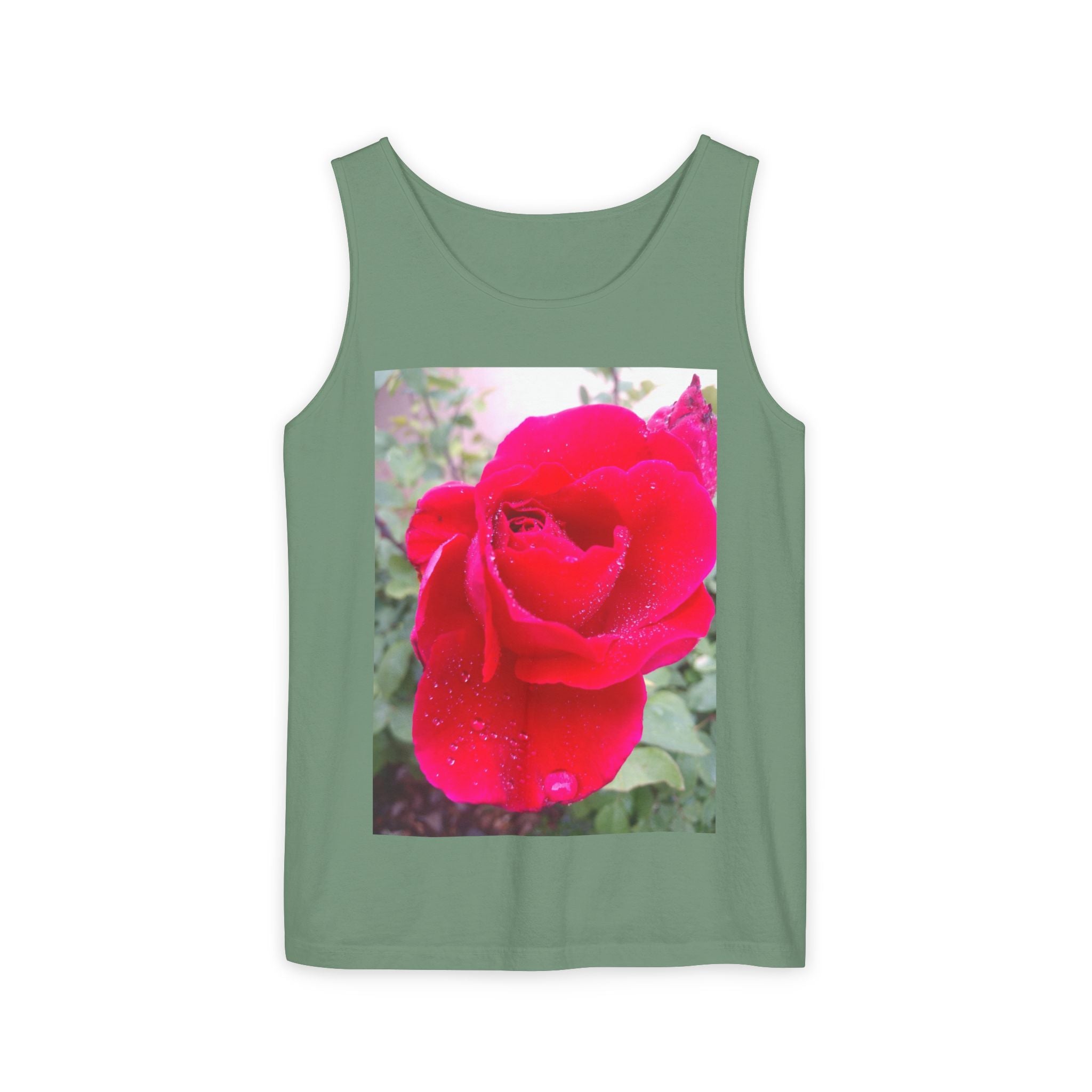 Rose Print Unisex Tank Top, Floral Graphic Tee, Summer Fashion, Beachwear, Gift for Her, Casual Outfit