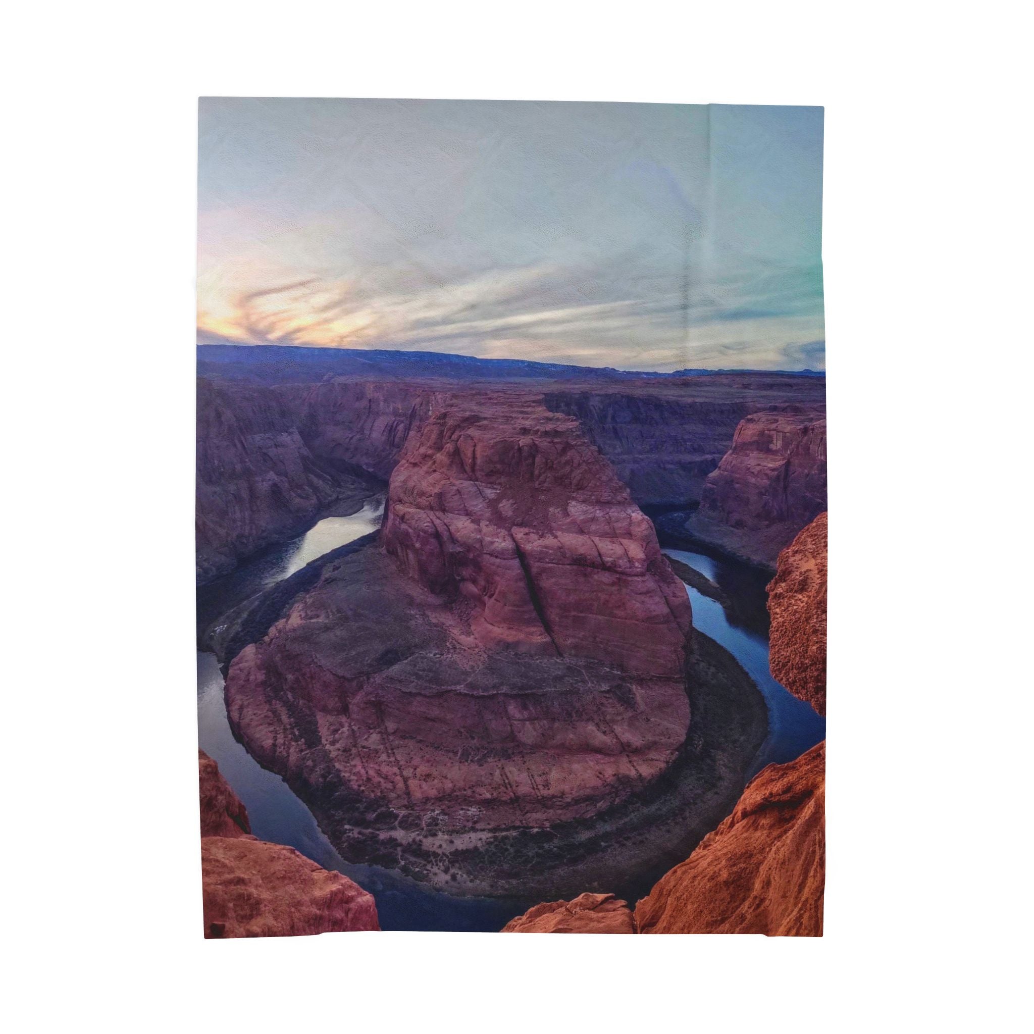 Scenic Velveteen Plush Blanket - Cozy Throw, Perfect Gift for Outdoor Lovers, Home Decor, Camping, Adventure, Sunset Vibe