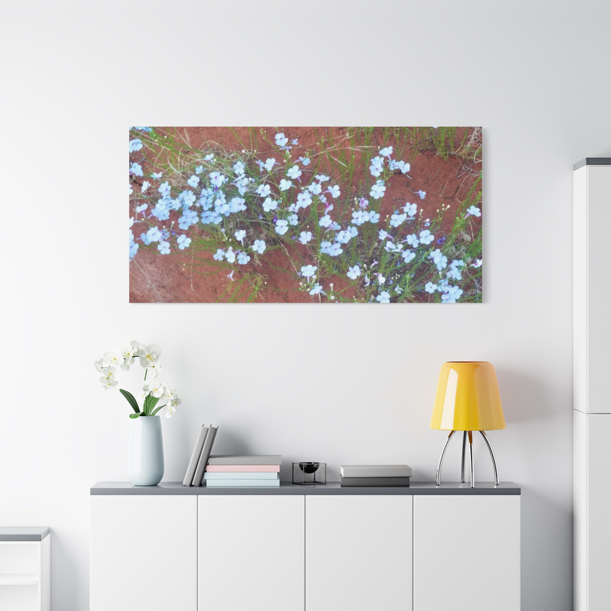 Botanical Wall Art, Flower Decor, Nature Canvas, Home Decoration, Blue Floral Print, Gift for Her, Art for Living Room