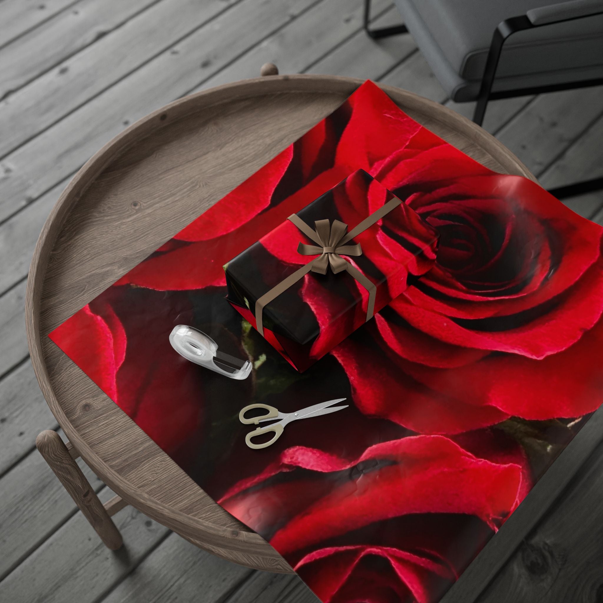 Elegant Floral Wrapping Paper Roll | Birthday, Wedding, Gift Wrap, Celebration, Red Roses