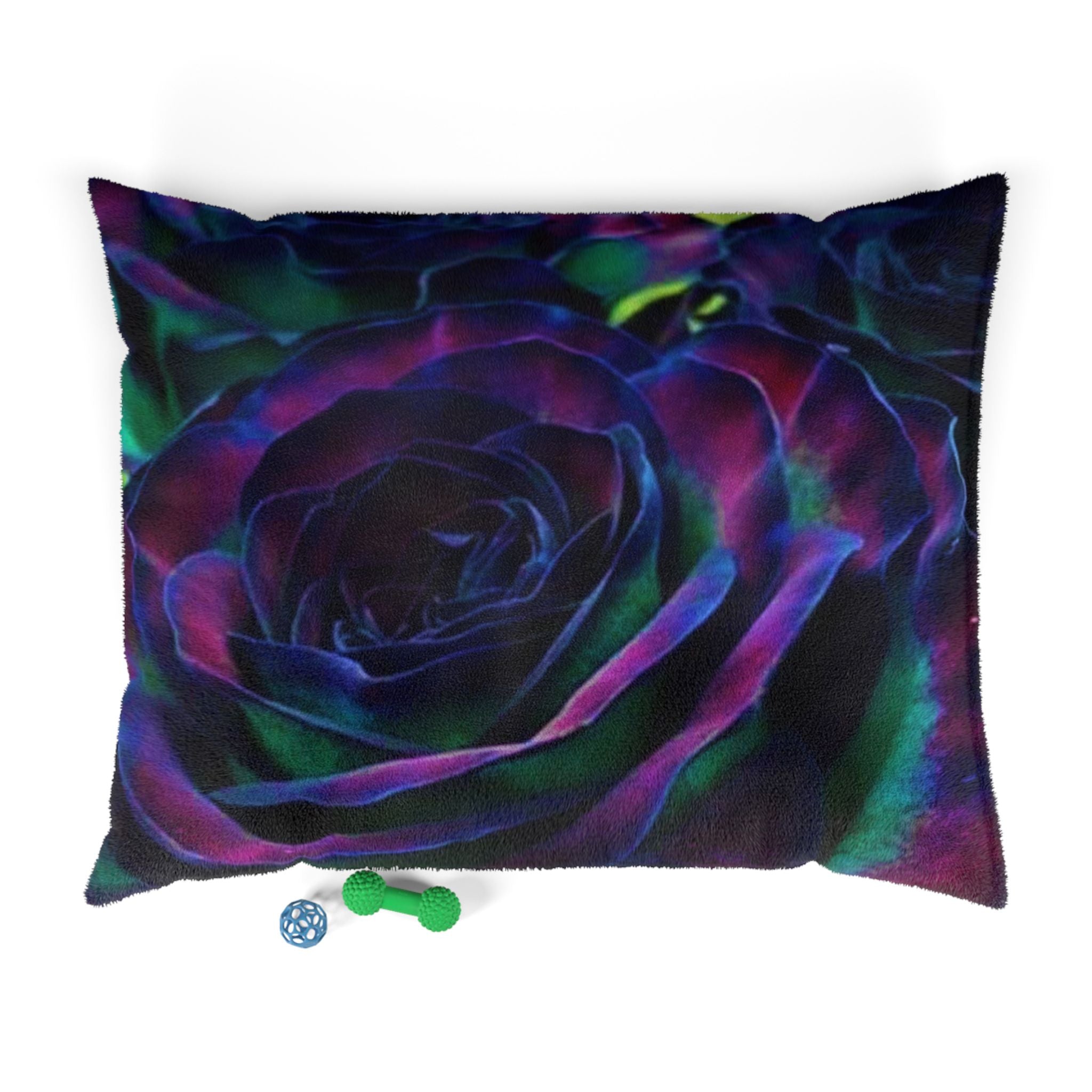 Vibrant Rose Pet Bed, Cozy Pet Cushion, Dog Bed for Pet Lovers, Floral Design Bed, Pet Gift, Colorful Pet Furniture