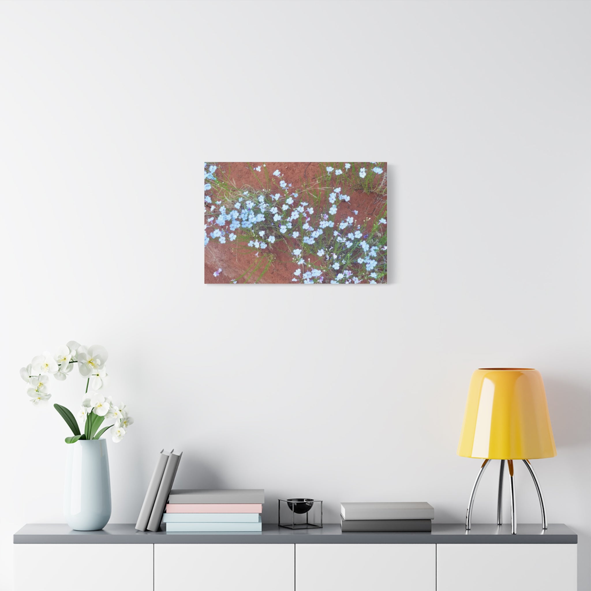 Botanical Wall Art, Flower Decor, Nature Canvas, Home Decoration, Blue Floral Print, Gift for Her, Art for Living Room