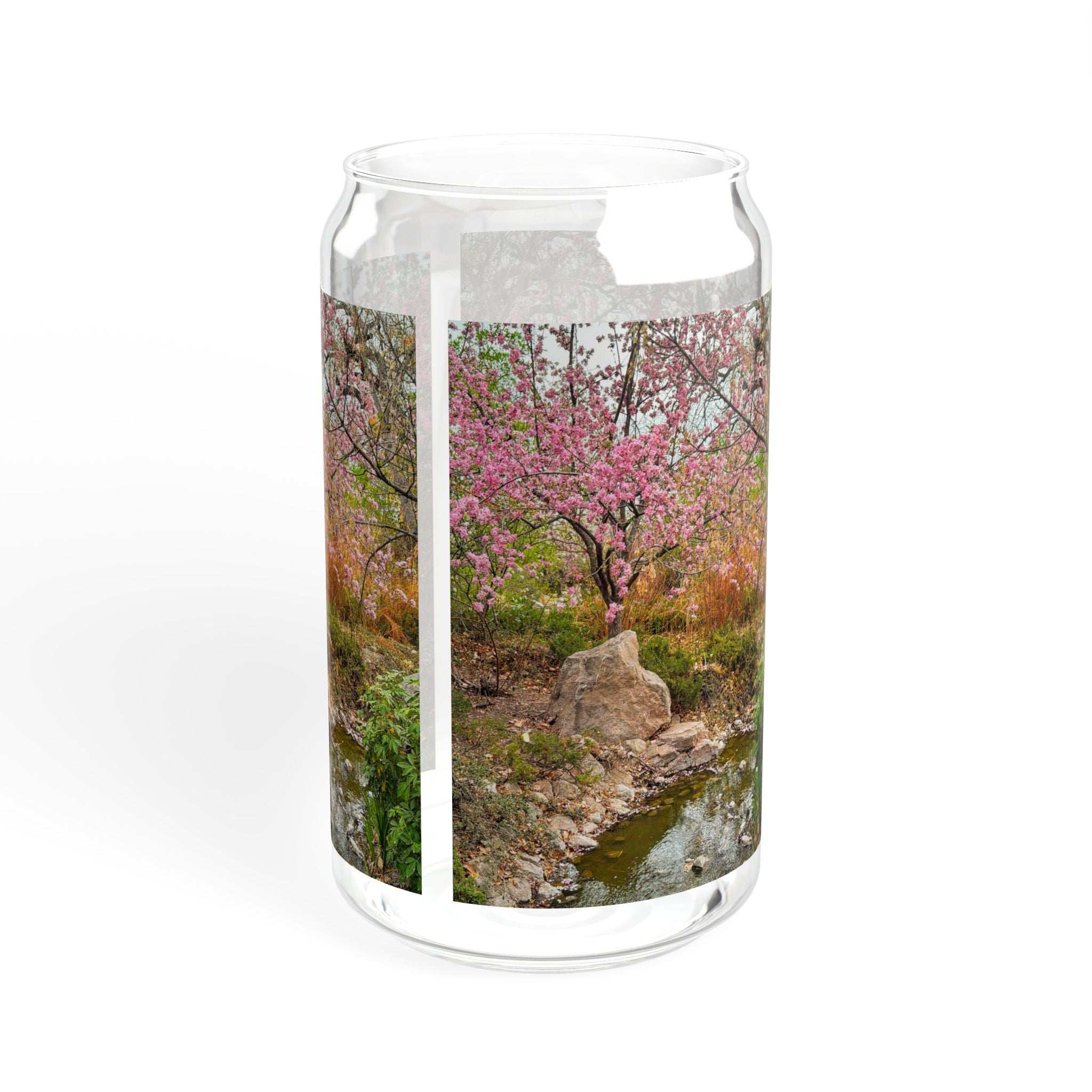 Nature-Inspired Sipper Glass with Bamboo Lid | Eco-Friendly Drinkware for Refreshing Beverages, Perfect for Summer, Picnics, and Gifts