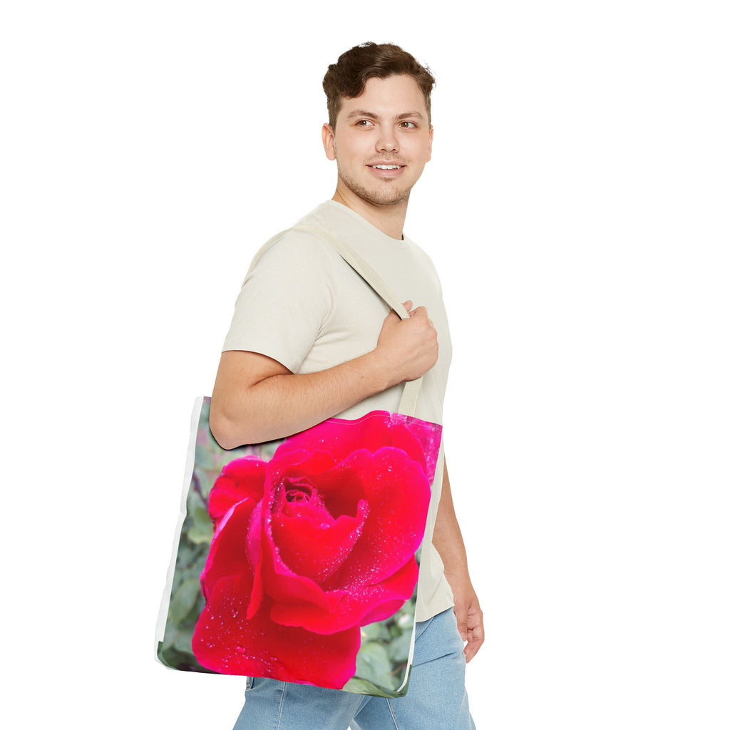 Vibrant Floral Tote Bag - Eco-Friendly Canvas, Perfect for Shopping, Beach Days, or Gift Giving - Rose Design