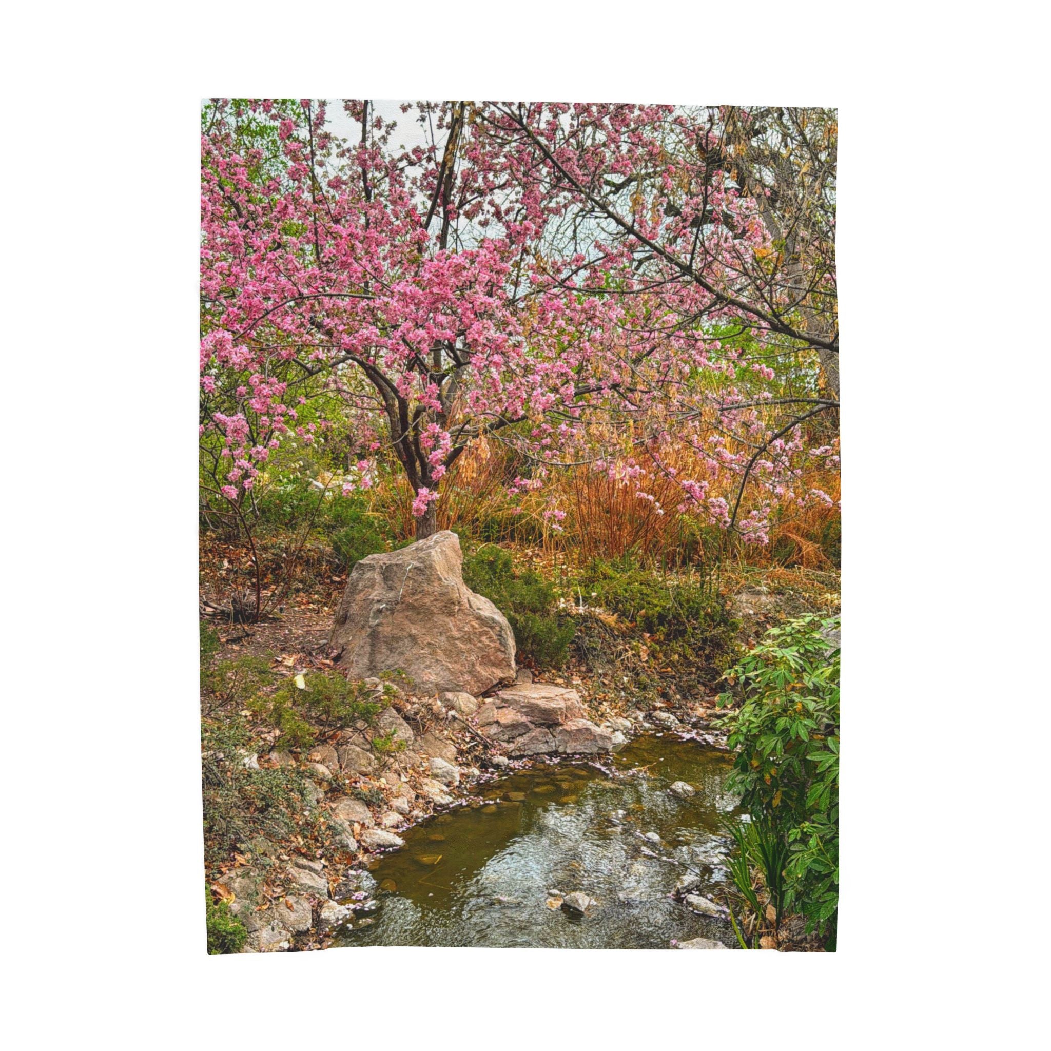 Serene Botanical Velveteen Plush Blanket, Cozy Throw Blanket, Floral Home Decor, Soft Blanket for Gifts, Spring Decor