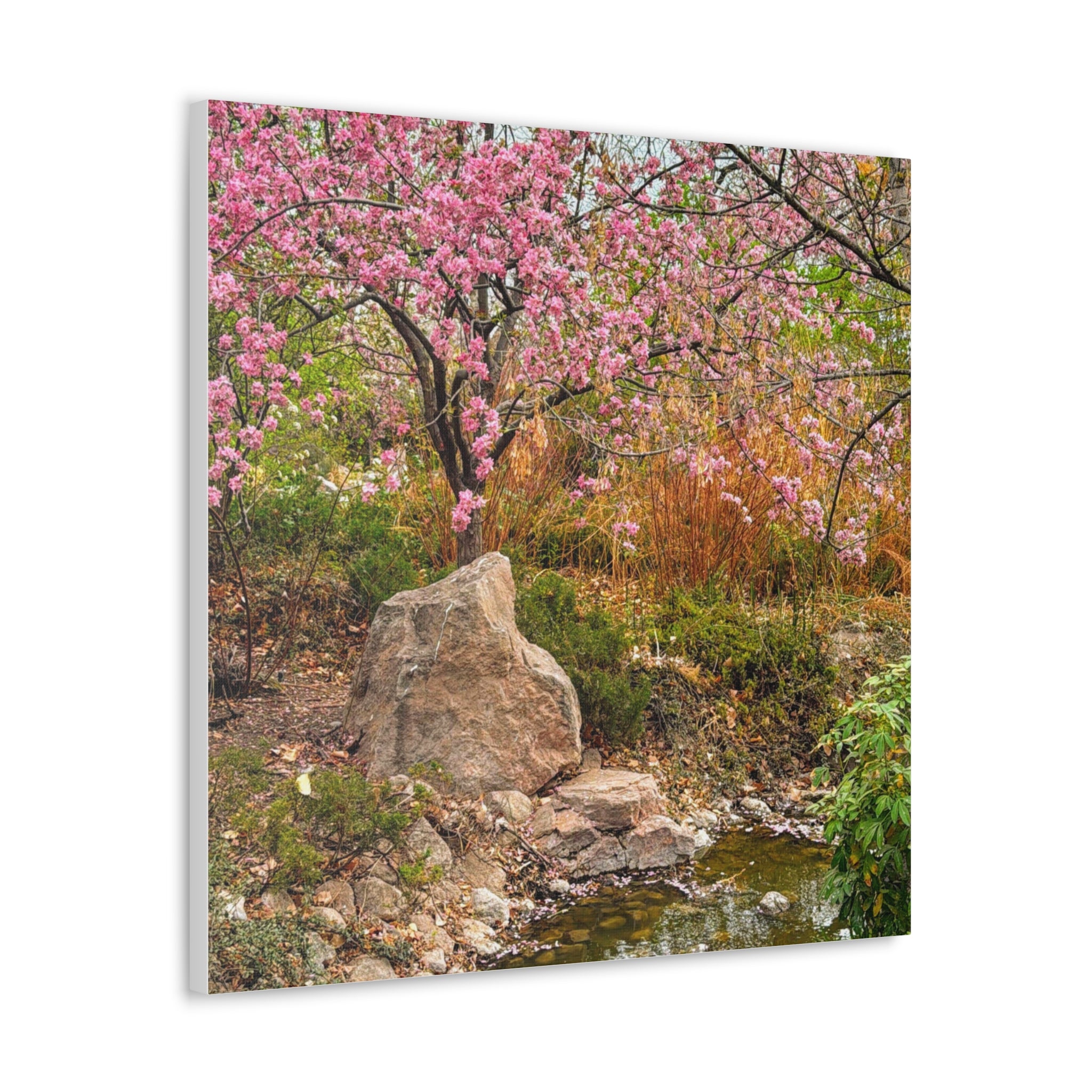 Canvas Wall Art, Pink Blossom Landscape Decor, Nature Photograph, Floral Print, Spring Home Decor, Gift for Nature Lovers