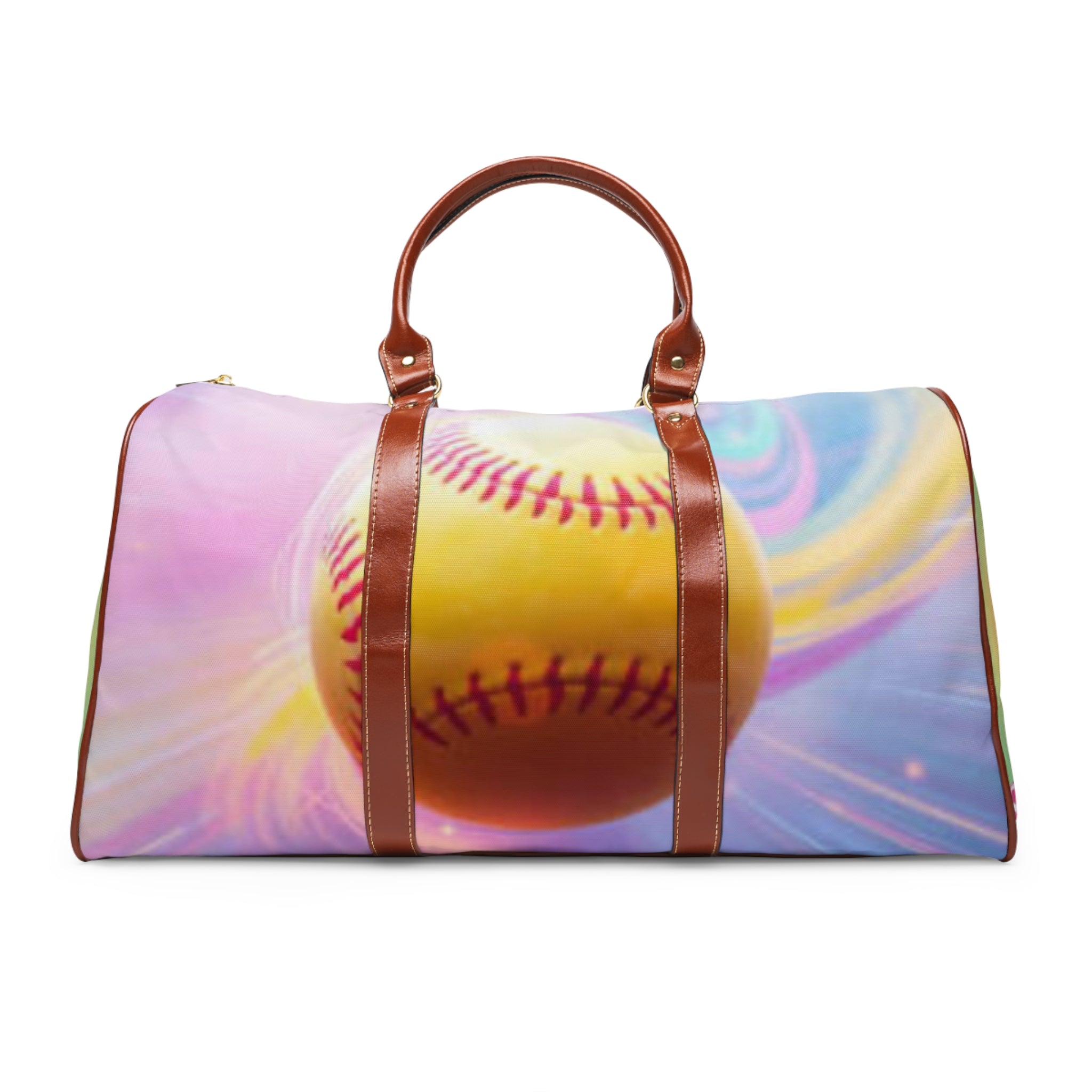 Colorful Softball Waterproof Travel Bag, Sports Gear, Weekend Getaway, Athlete Gift, Gym Bag, Vacation Accessory
