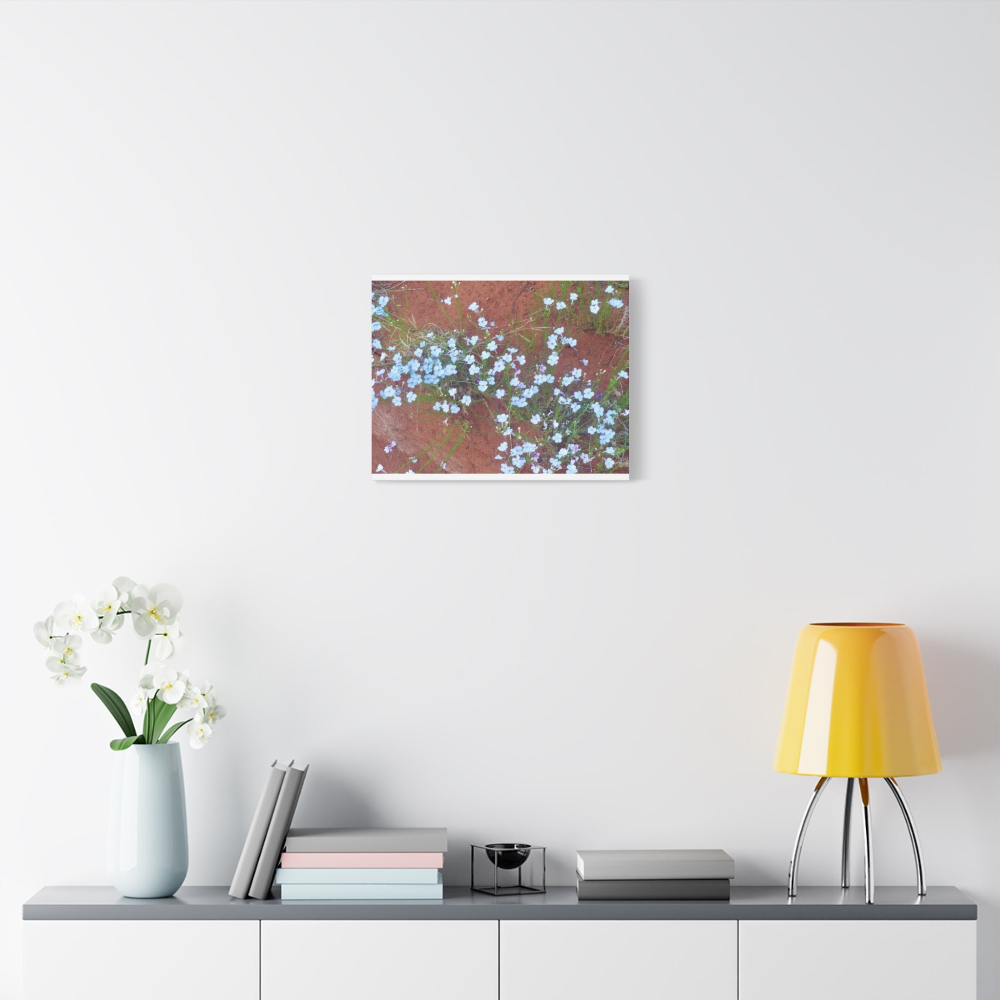Botanical Wall Art, Flower Decor, Nature Canvas, Home Decoration, Blue Floral Print, Gift for Her, Art for Living Room
