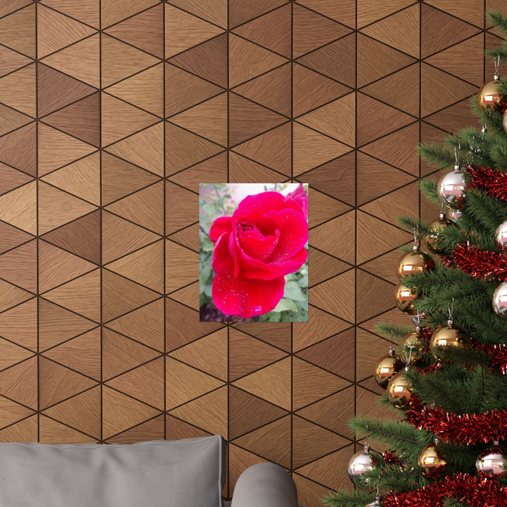 Vibrant Floral Matte Poster, Home Decor, Wall Art, Gift for Her, Red Rose Print, Botanical Wall Art, Romantic Decoration