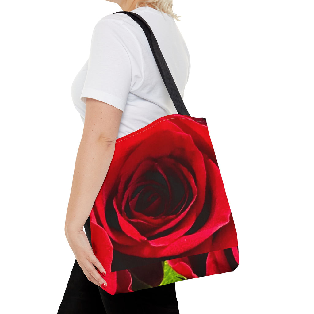 Romantic Floral Tote Bag, Stylish Grocery Bag, Perfect Gift for Mothers Day, Beach Tote, Everyday Use, AOP Red Rose Design