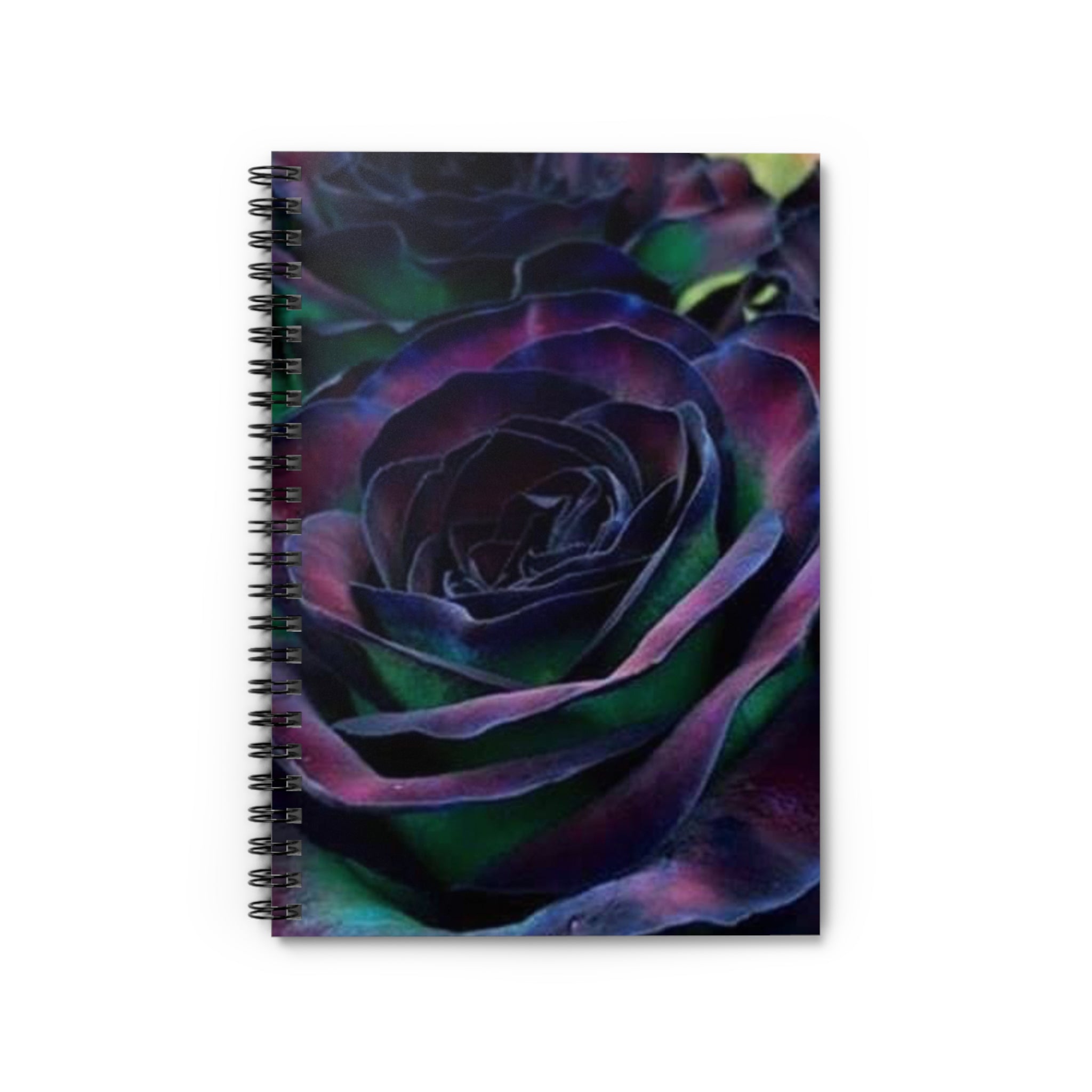 Dark Floral Spiral Notebook - Ruled Line, Journal, Stationery, Gifts for Writers, Rose Design Notebook, Academic Planner, Art Lovers