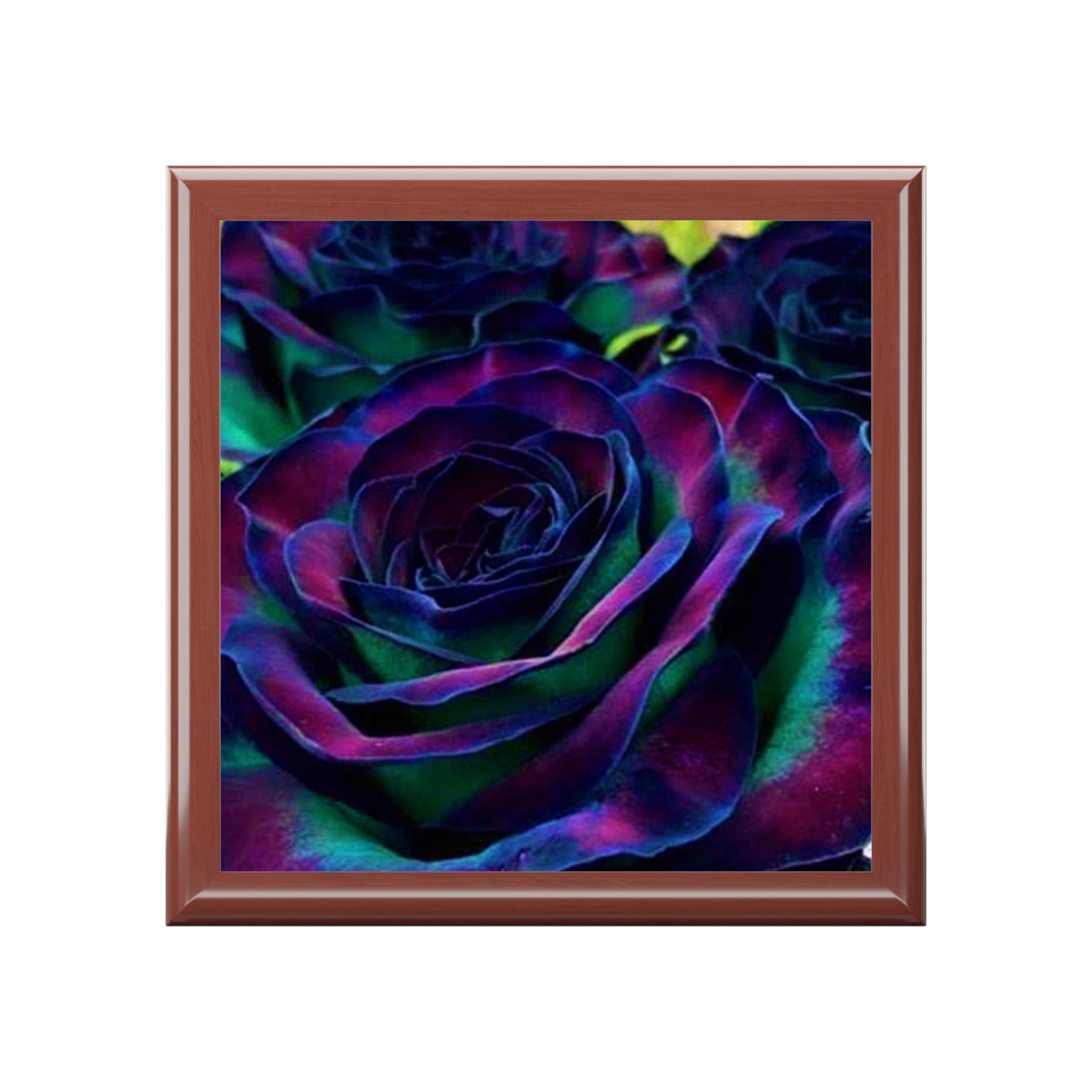 Vibrant Floral Jewelry Box, Colorful Keepsake Container, Rose-Themed Storage, Gift for Her, Decorative Trinket Box