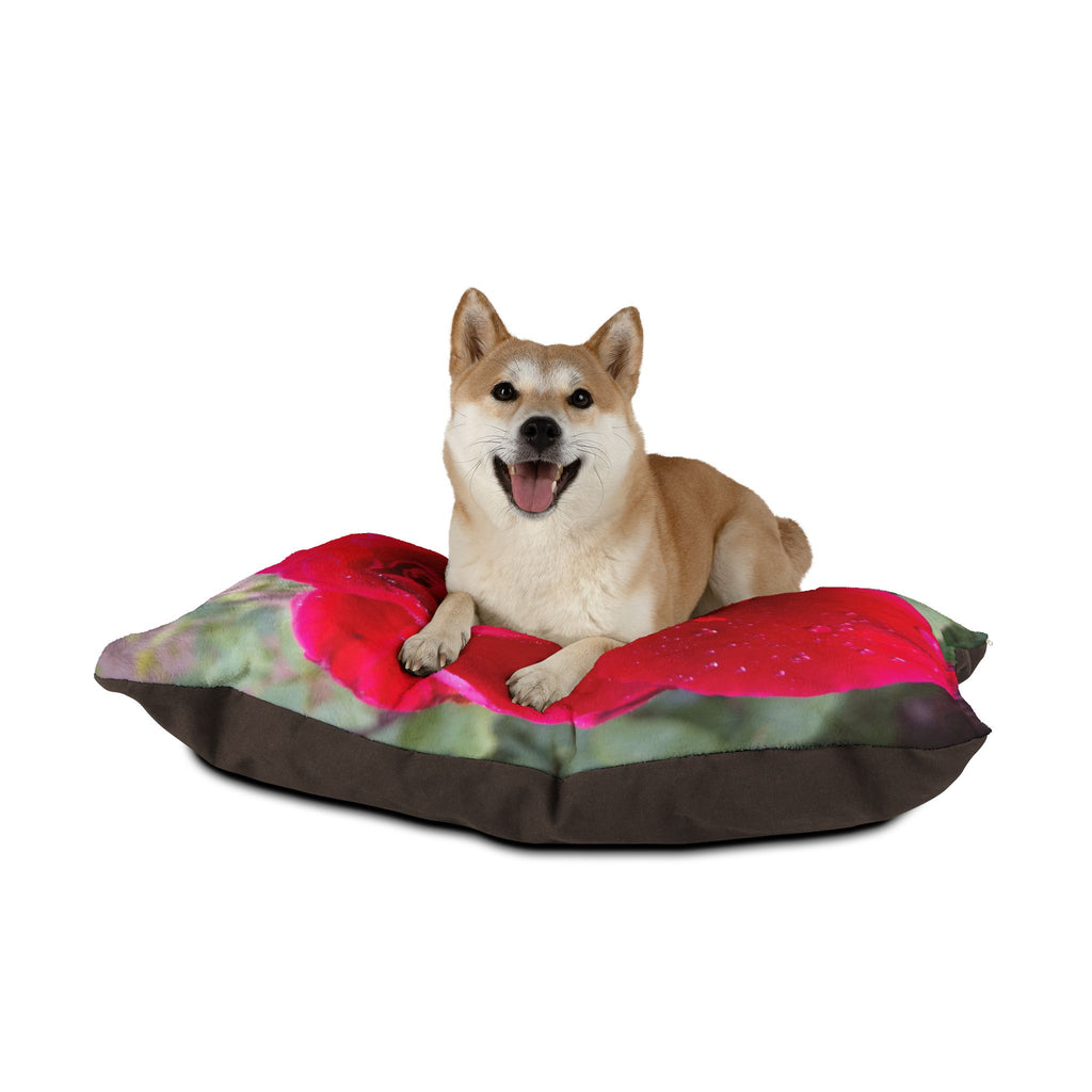 Floral Pet Bed with Rose Design - Cozy Cushion for Dogs and Cats, Flower Print Pet Mat, Cute Gift for Pet Lovers, Home Decor