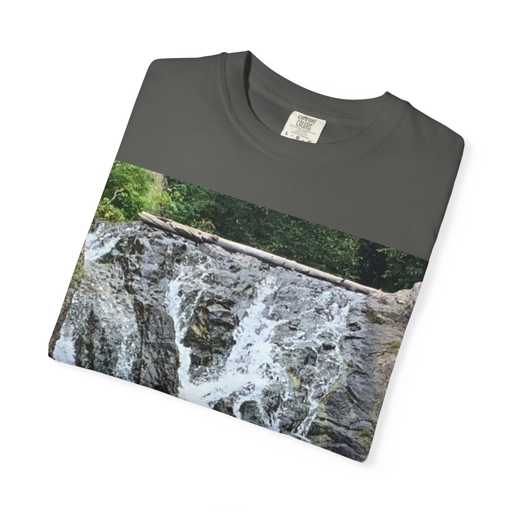 Nature-Inspired Unisex T-Shirt, Waterfall Tee, Outdoor Adventure Shirt, Casual Summer Top, Eco-Friendly Gift