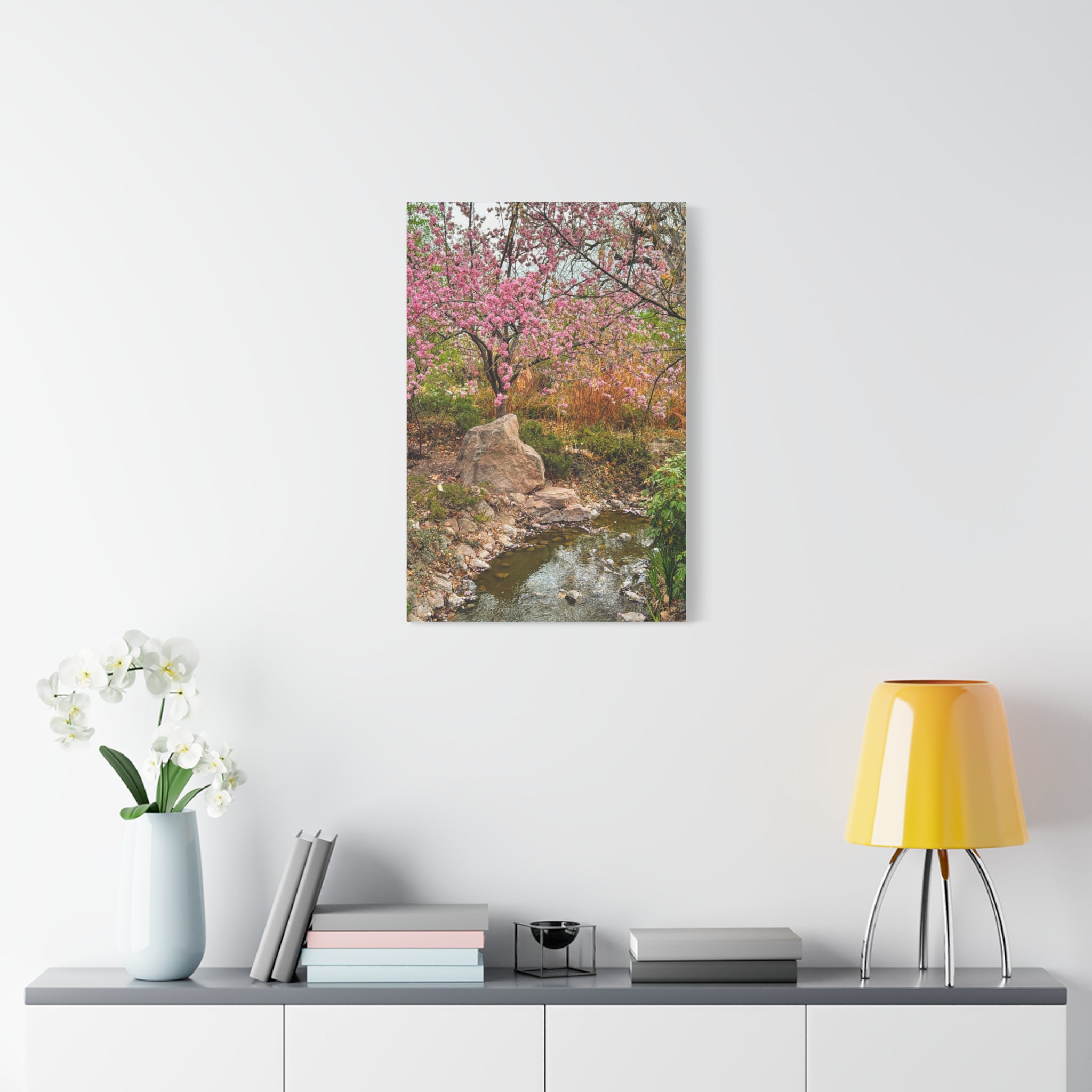Canvas Wall Art, Pink Blossom Landscape Decor, Nature Photograph, Floral Print, Spring Home Decor, Gift for Nature Lovers