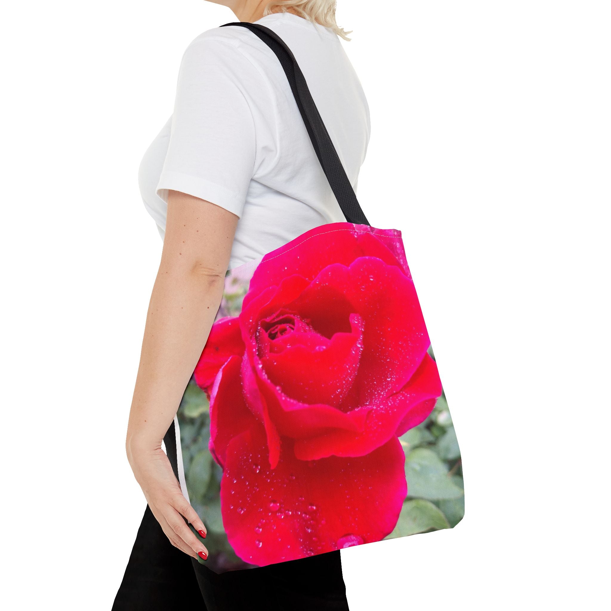 Vibrant Floral Tote Bag - Eco-Friendly Canvas, Perfect for Shopping, Beach Days, or Gift Giving - Rose Design