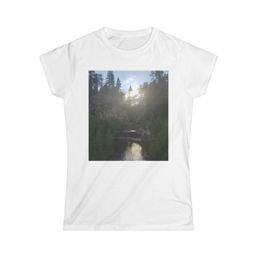 Nature-Inspired Women's Softstyle Tee, Outdoor T-Shirt, Relaxed Fit Top, Gift for Nature Lovers, Hiking Apparel, Casual Wear