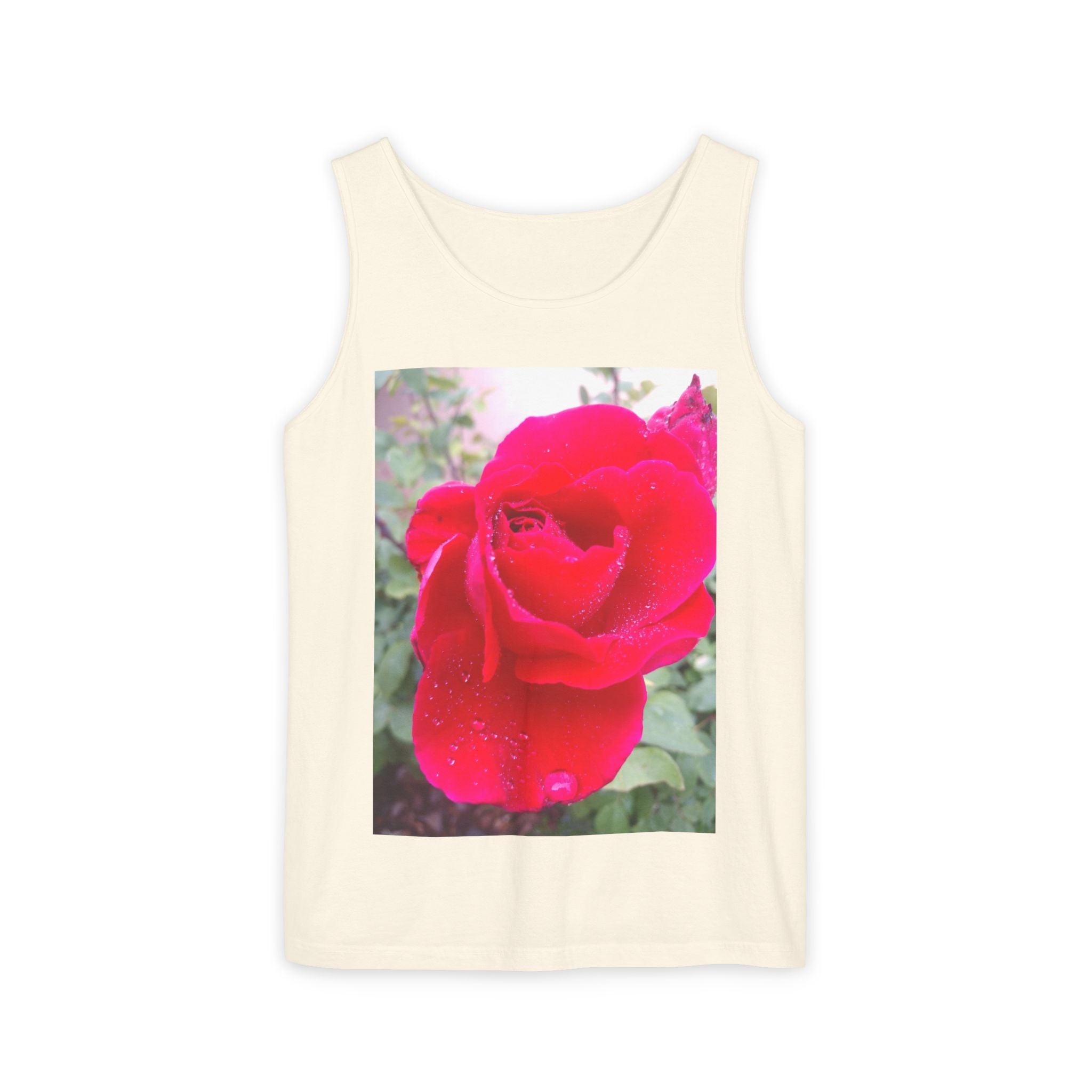 Rose Print Unisex Tank Top, Floral Graphic Tee, Summer Fashion, Beachwear, Gift for Her, Casual Outfit