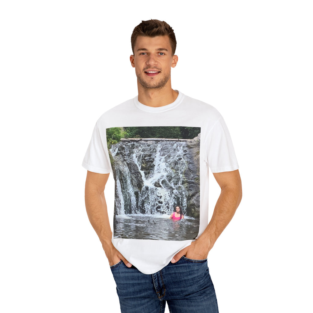 Nature-Inspired Unisex T-Shirt, Waterfall Tee, Outdoor Adventure Shirt, Casual Summer Top, Eco-Friendly Gift