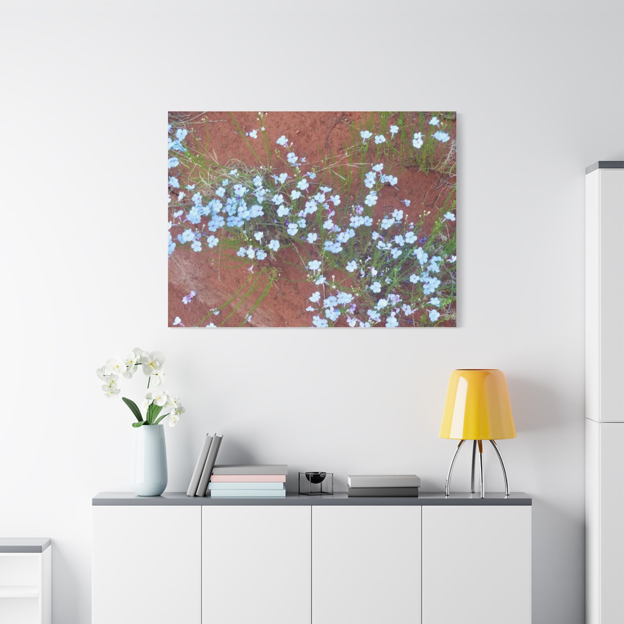 Botanical Wall Art, Flower Decor, Nature Canvas, Home Decoration, Blue Floral Print, Gift for Her, Art for Living Room