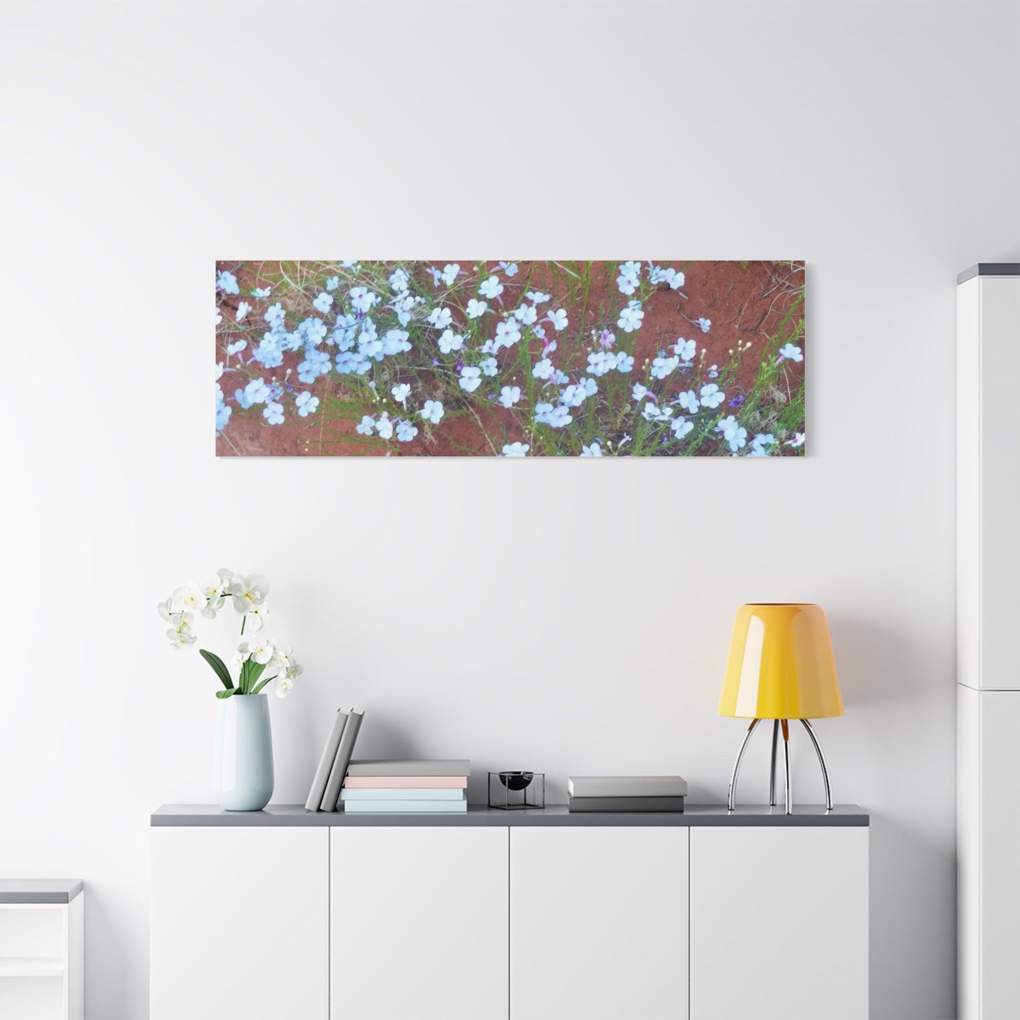 Botanical Wall Art, Flower Decor, Nature Canvas, Home Decoration, Blue Floral Print, Gift for Her, Art for Living Room