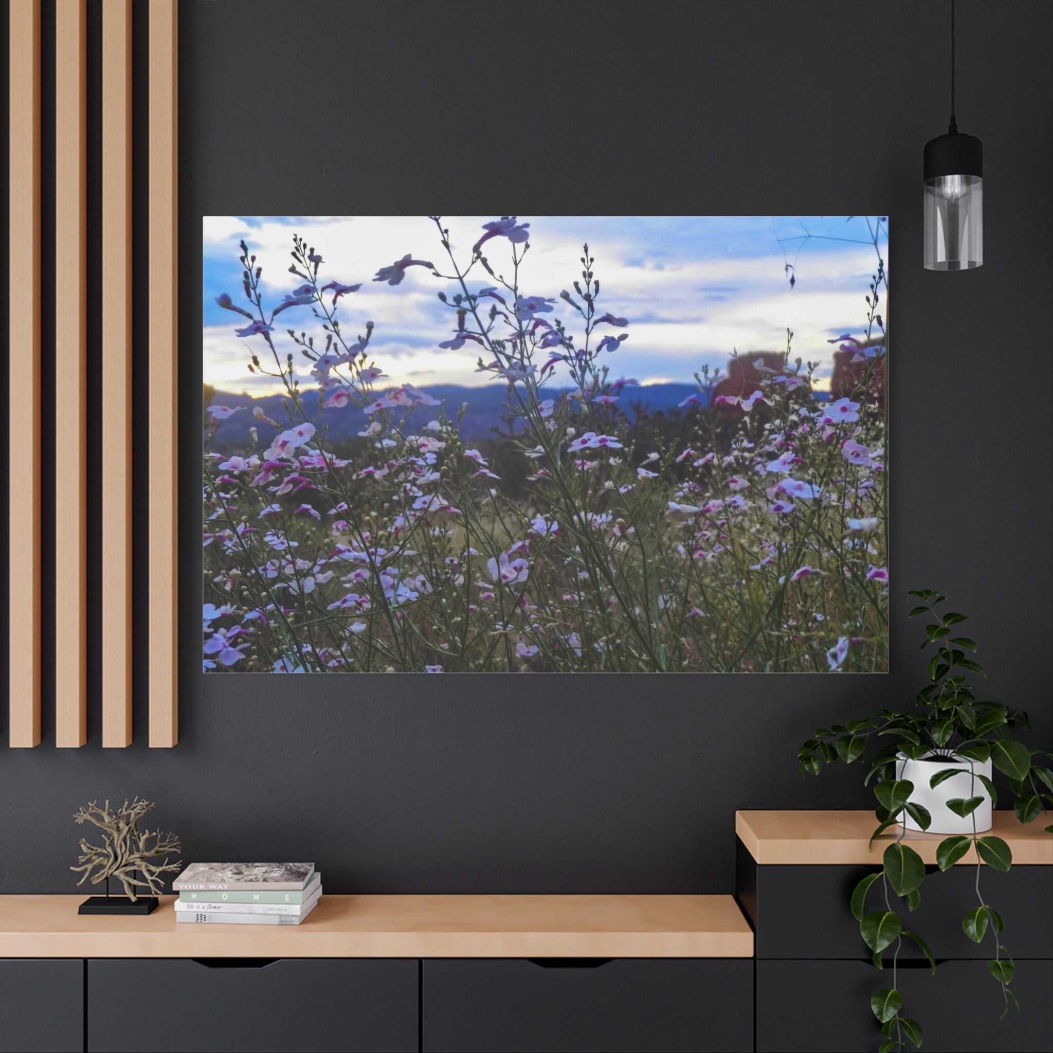 Floral Wall Art Canvas, Nature-Inspired Home Decor, Flower Print, Rustic Living Room, Gift for Gardeners, Boho Wall Art