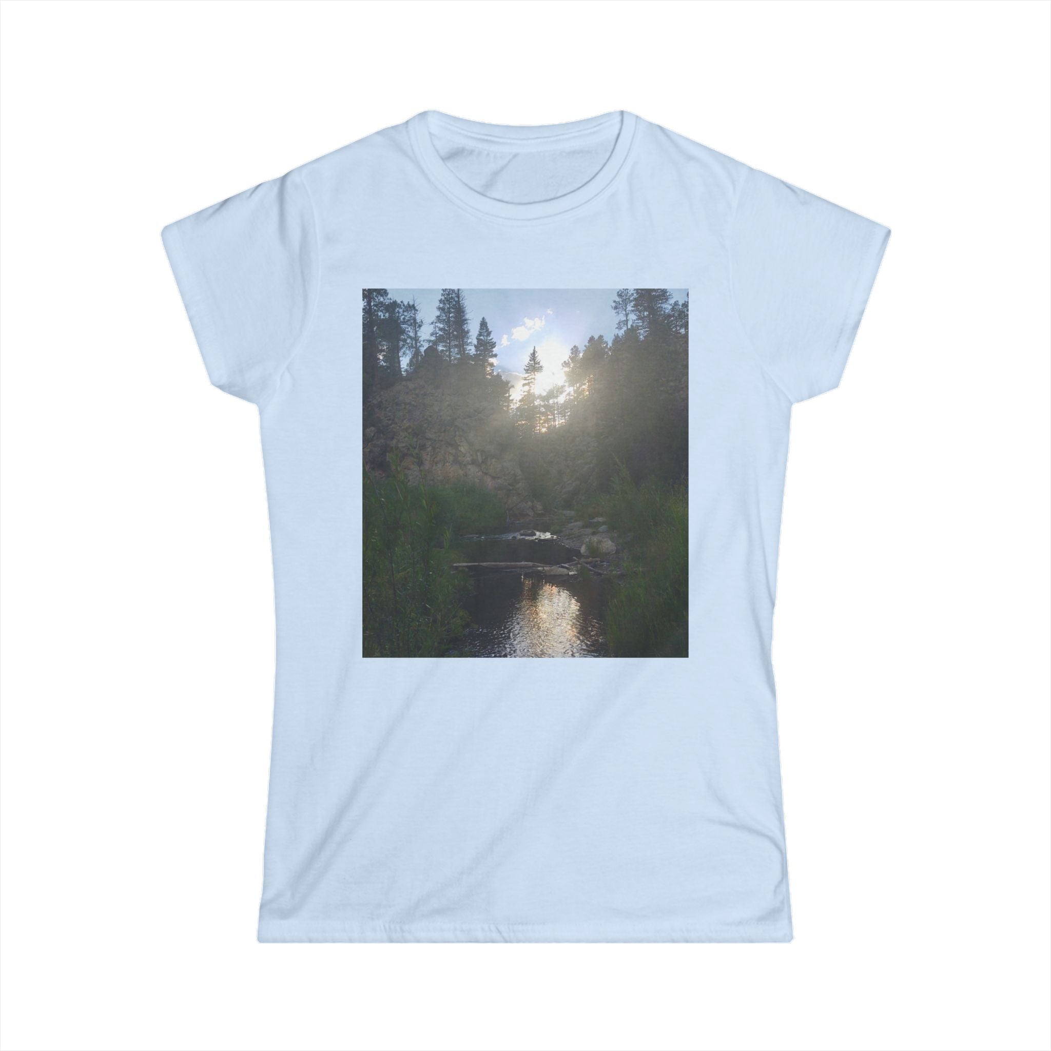 Nature-Inspired Women's Softstyle Tee, Outdoor T-Shirt, Relaxed Fit Top, Gift for Nature Lovers, Hiking Apparel, Casual Wear