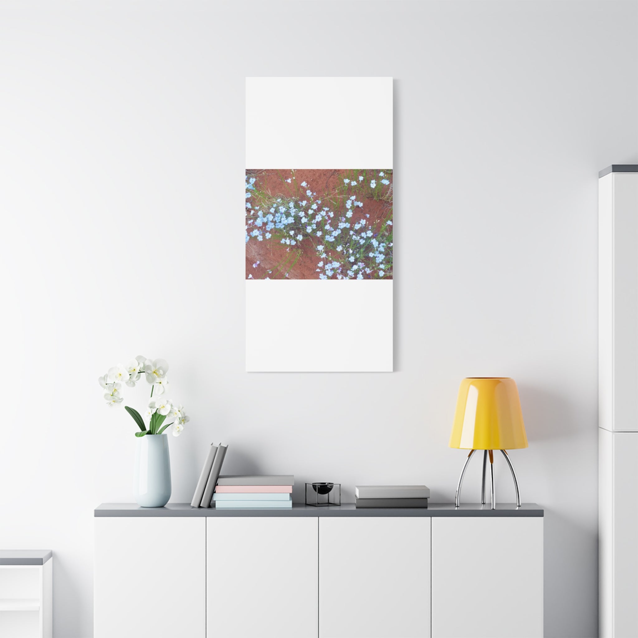 Botanical Wall Art, Flower Decor, Nature Canvas, Home Decoration, Blue Floral Print, Gift for Her, Art for Living Room