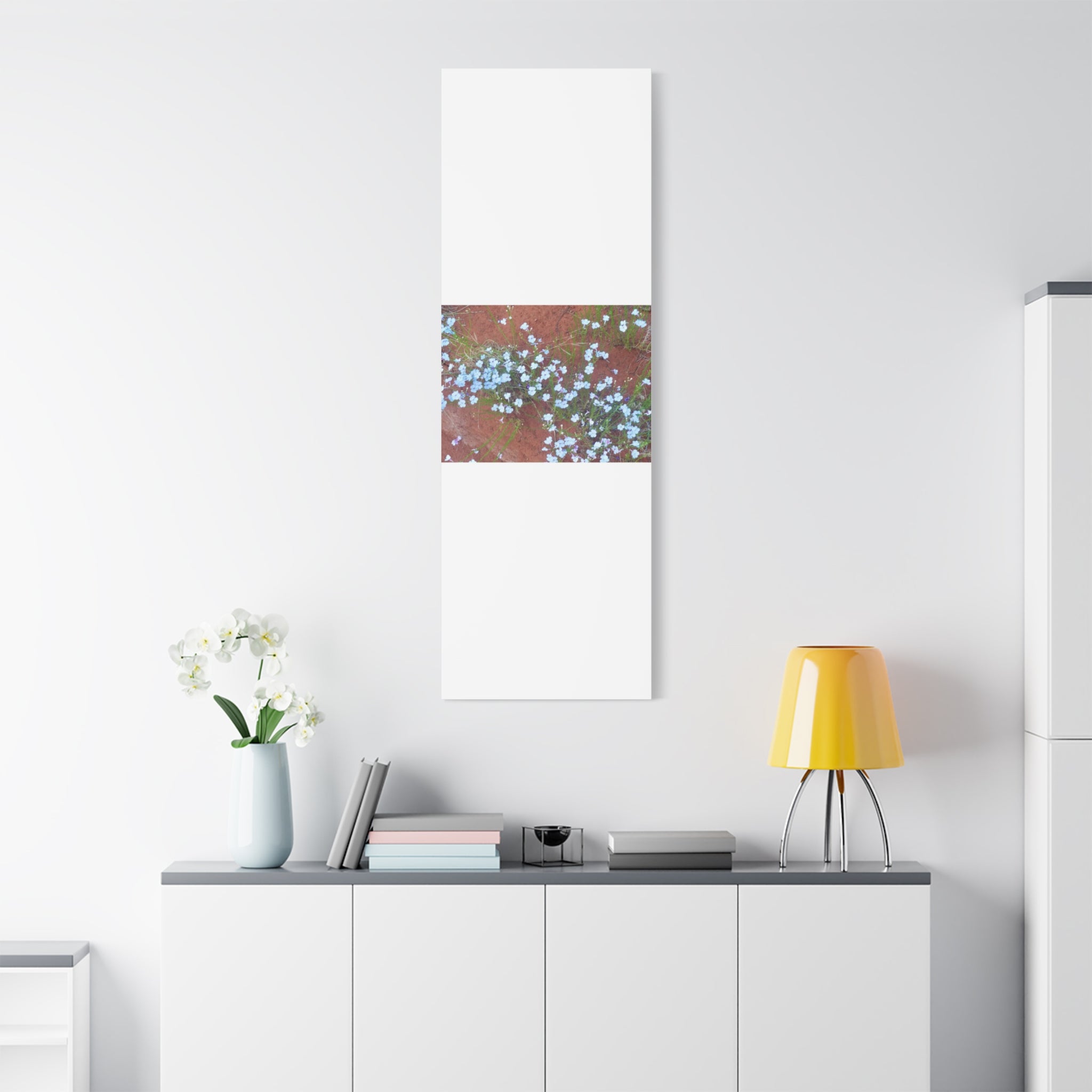 Botanical Wall Art, Flower Decor, Nature Canvas, Home Decoration, Blue Floral Print, Gift for Her, Art for Living Room