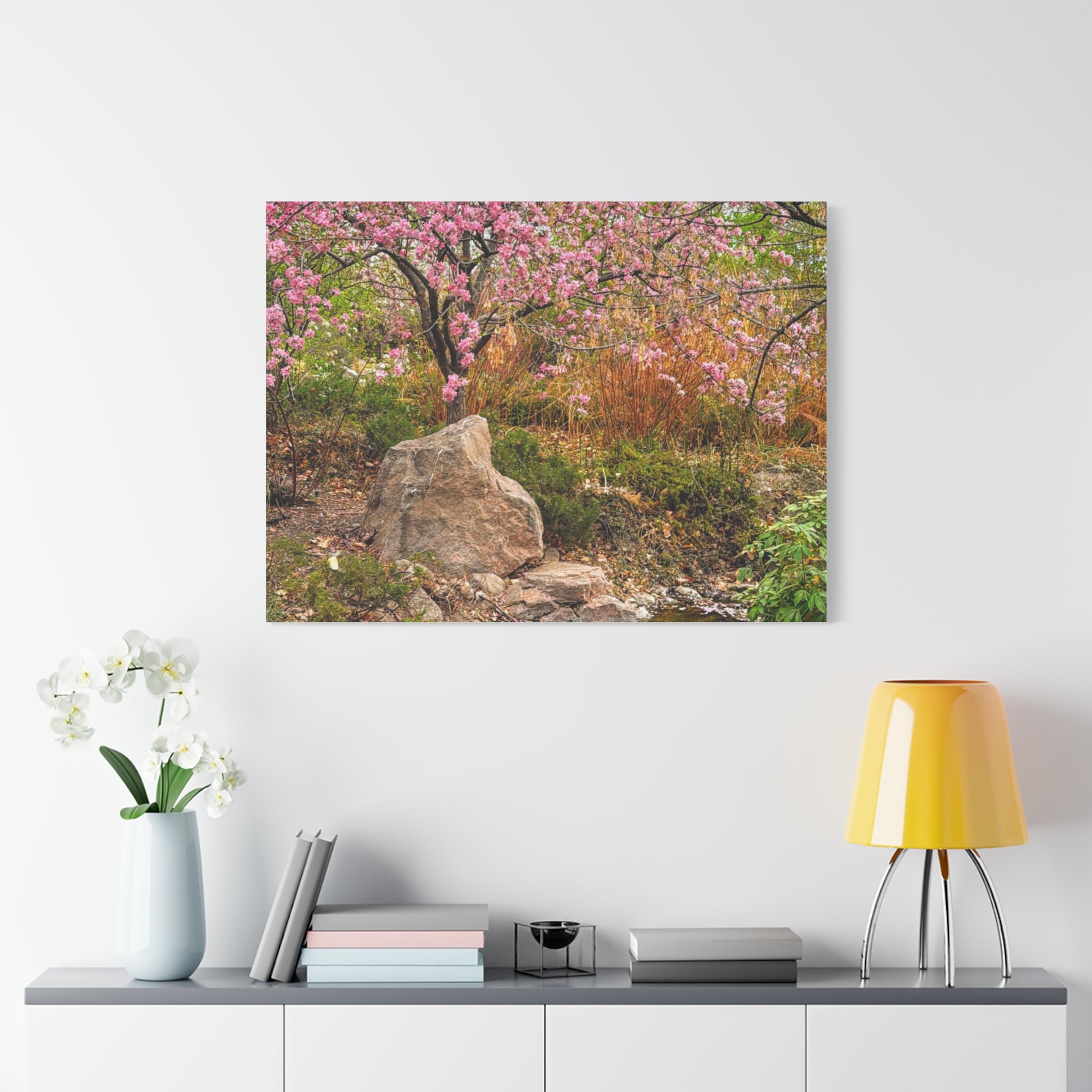 Canvas Wall Art, Pink Blossom Landscape Decor, Nature Photograph, Floral Print, Spring Home Decor, Gift for Nature Lovers