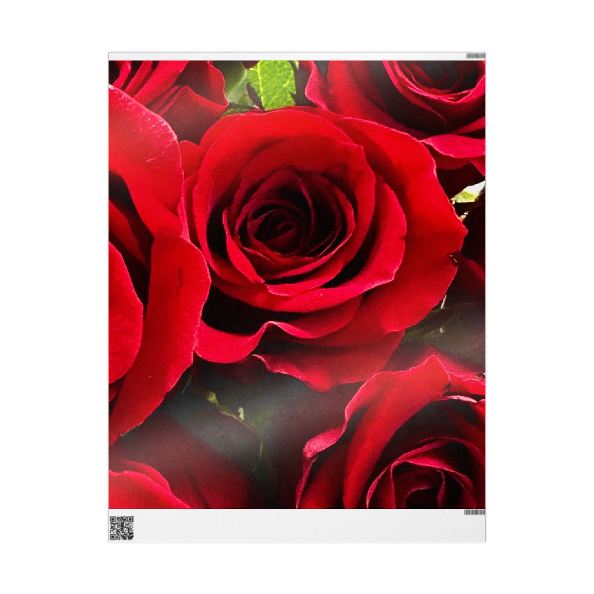 Elegant Floral Wrapping Paper Roll | Birthday, Wedding, Gift Wrap, Celebration, Red Roses