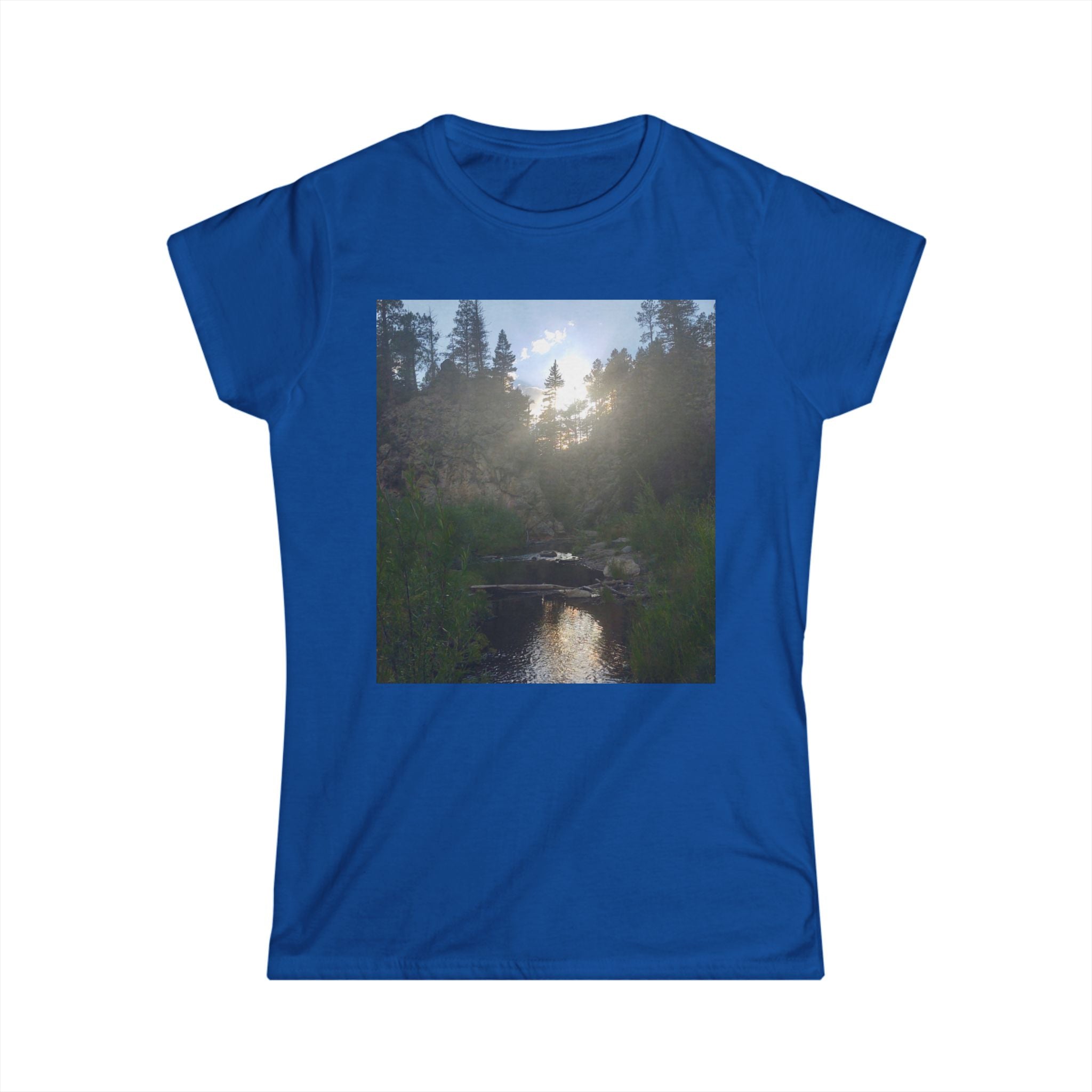 Nature-Inspired Women's Softstyle Tee, Outdoor T-Shirt, Relaxed Fit Top, Gift for Nature Lovers, Hiking Apparel, Casual Wear