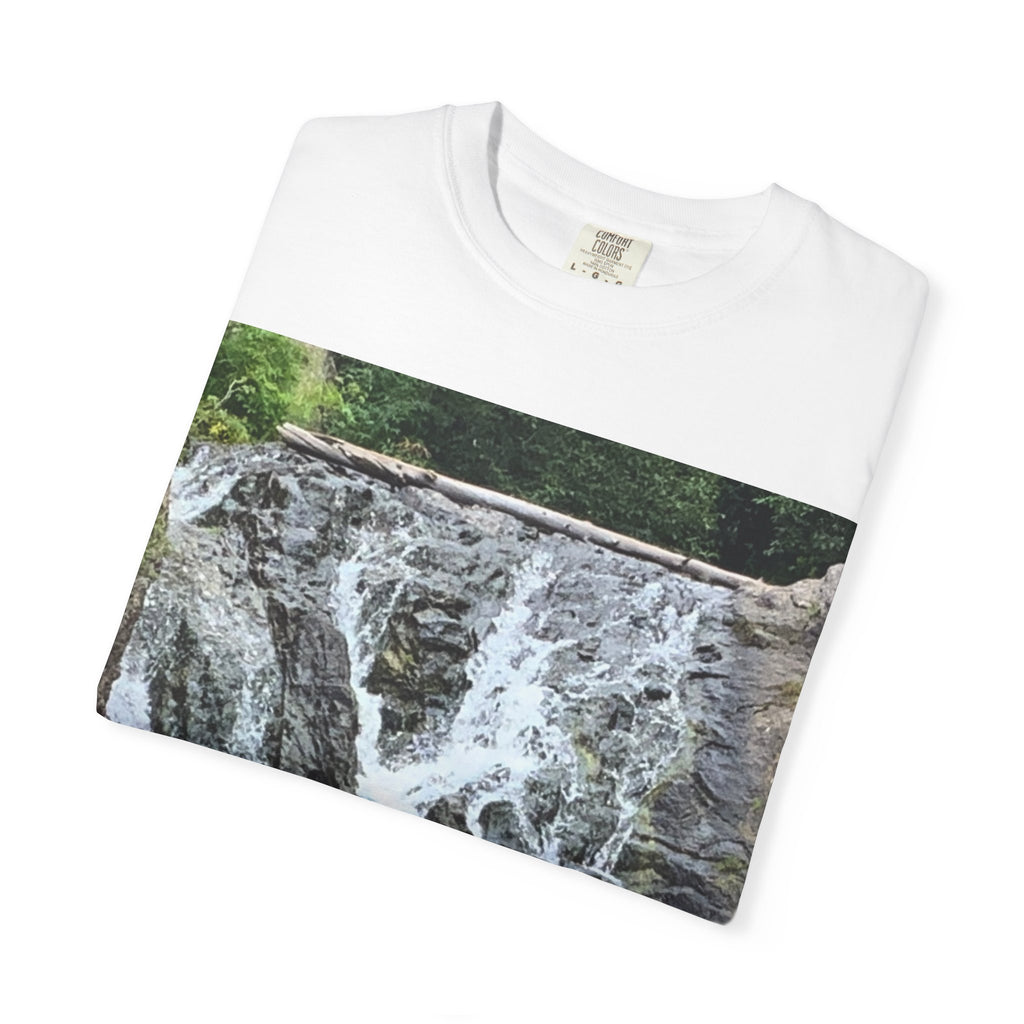 Nature-Inspired Unisex T-Shirt, Waterfall Tee, Outdoor Adventure Shirt, Casual Summer Top, Eco-Friendly Gift