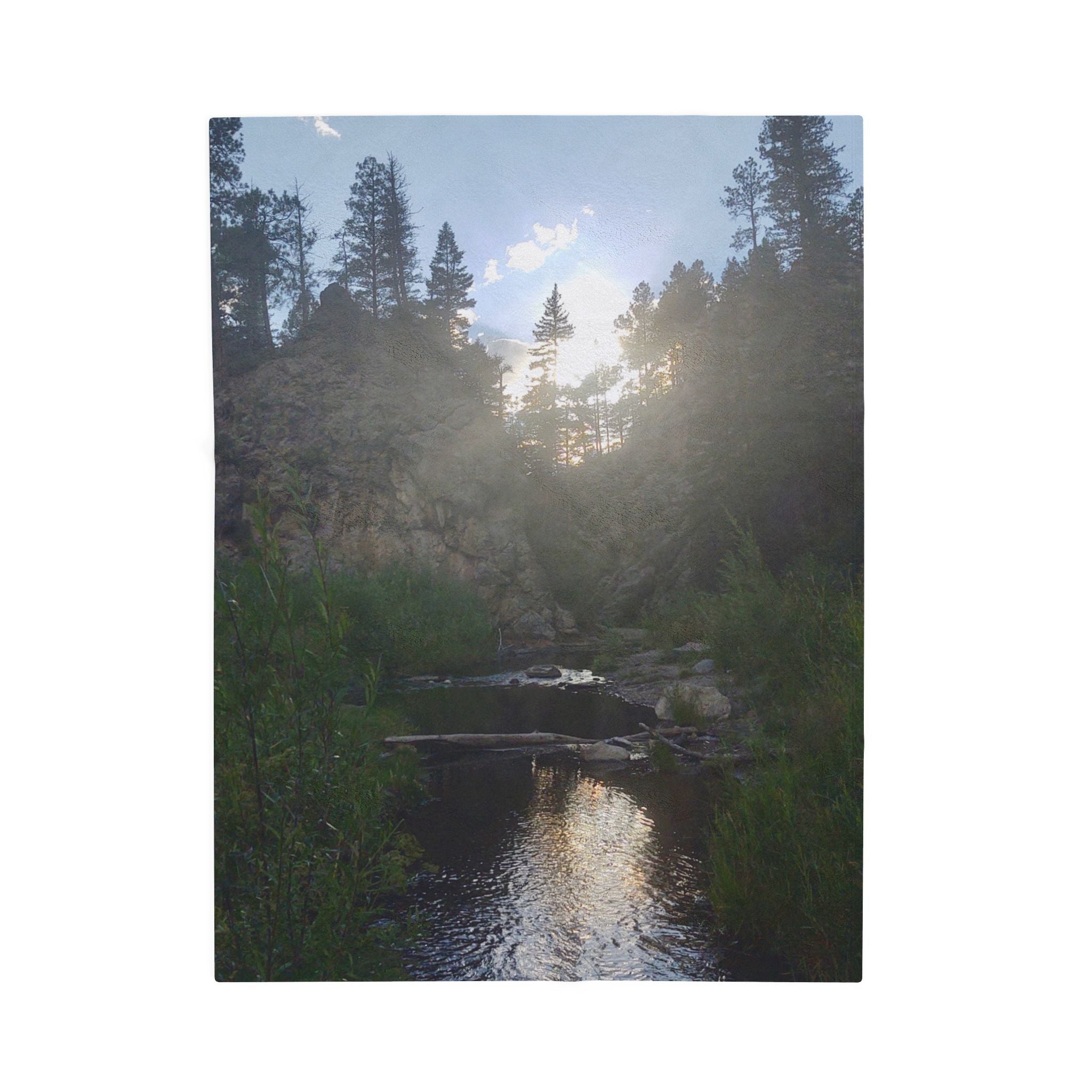 Serene Nature Velveteen Plush Blanket - Cozy Home Decor, Gifts for Nature Lovers, Camping Essentials, Soft Throw Blanket